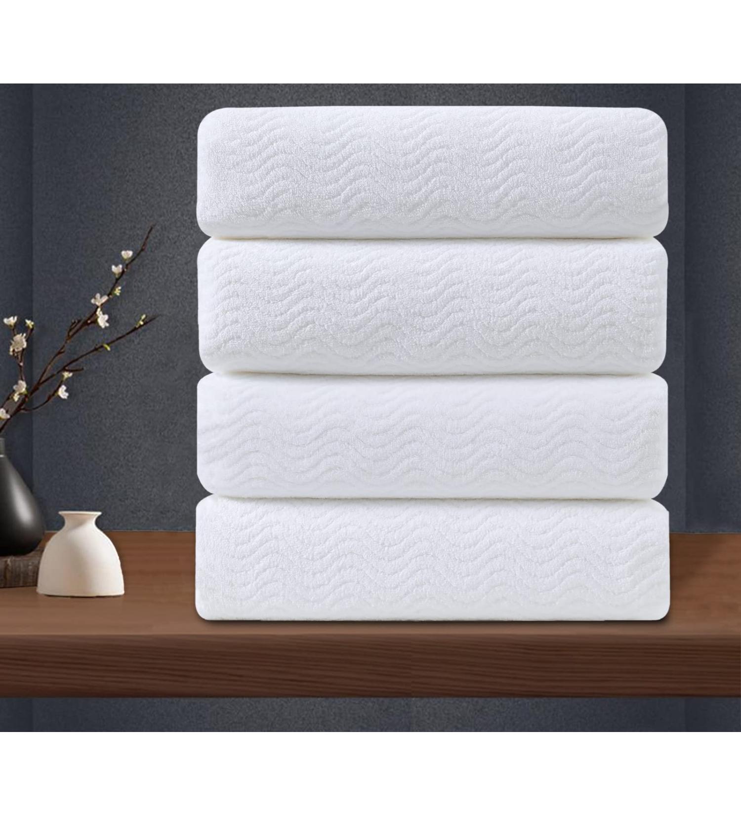 White Microfiber Washcloths 4 Pack Set - Highly Absorbent & Quick Dry Towels for Bathroom, Spa, Gym - Premium Quality Daily Use Washcloths - Buy Online on GoSupps.com
