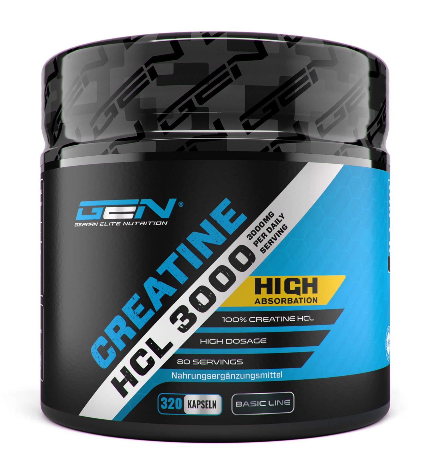 Buy Creatine HCL 320 Capsules - High-Dose 3000mg Pure Creatine Hydrochloride with Superior Absorption - Laboratory Tested - International Shipping - Buy Online on GoSupps.com