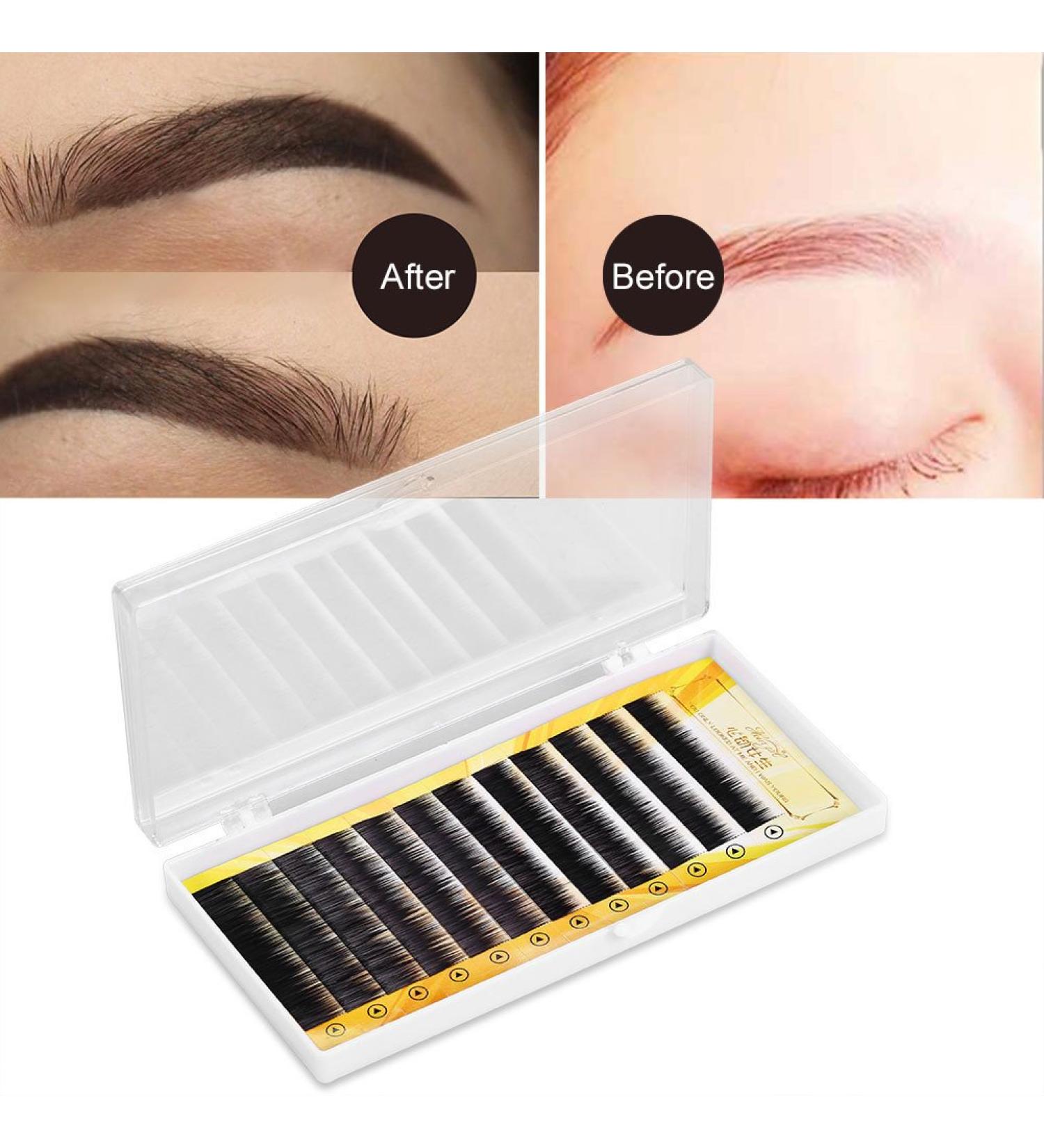 Brrnoo False Eyebrow Mixed Black False Eyebrow Extension Fake Eyebrow Enhancer Individual Eyebrows 5-8mm - Buy Online on GoSupps.com