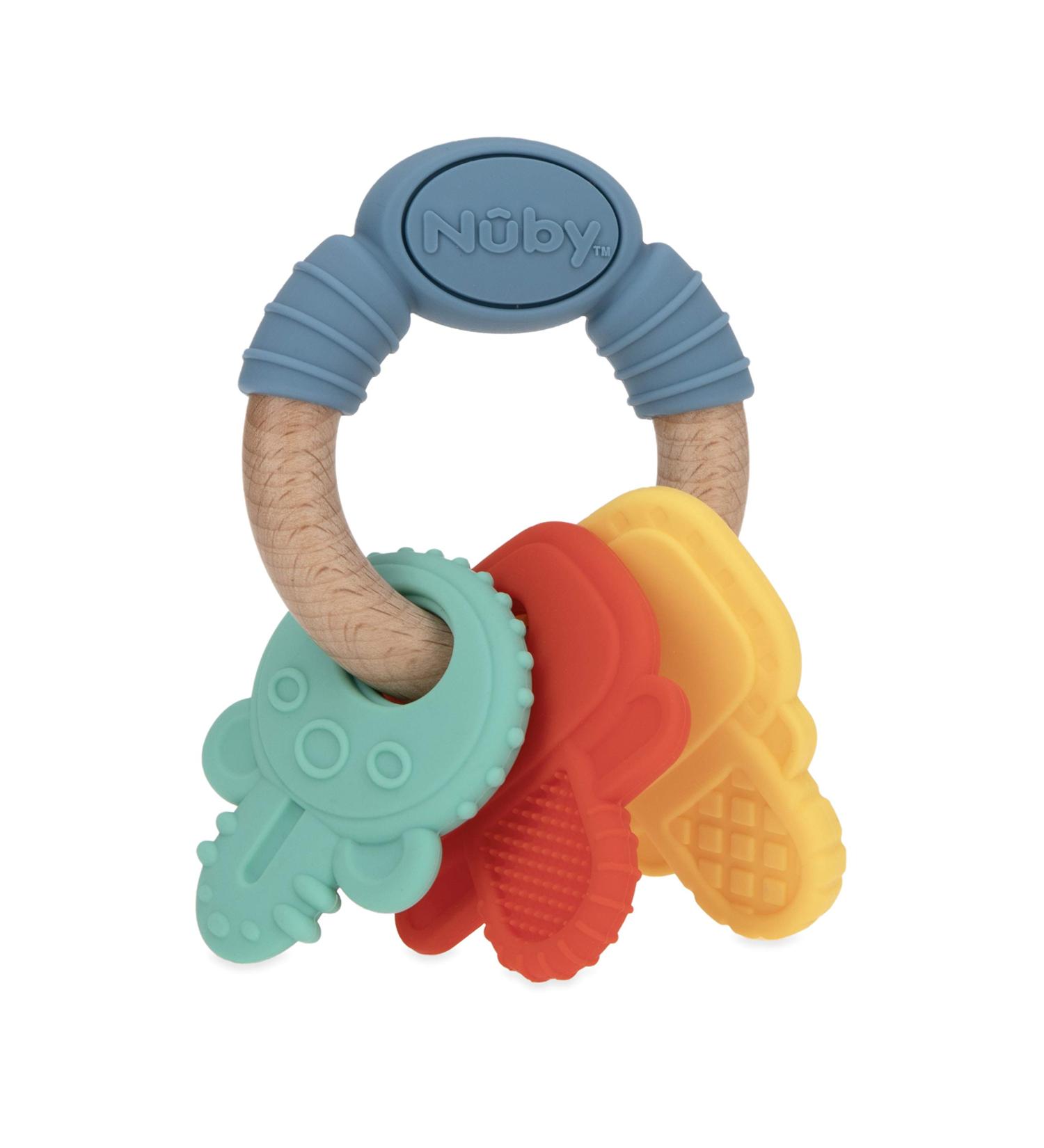 Nuby Natural Wood & Silicone Teether Keys - Multi | 3M+ | 6907 - Buy Online on GoSupps.com