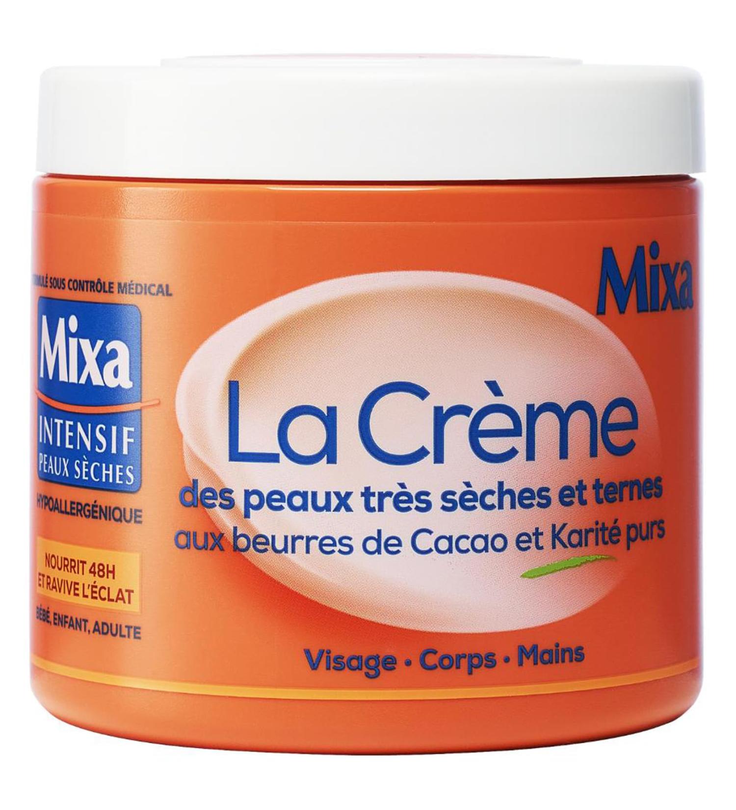 Mixa Intensive Dry Skin - Cream for Very Dry and Dull Skin - Multi-Use Face Body Hands Feet - Nourishes for 48 hours and Revives Radiance - Rapid Penetration - Hypoallergenic - 400 ml Jar - Buy Online on GoSupps.com