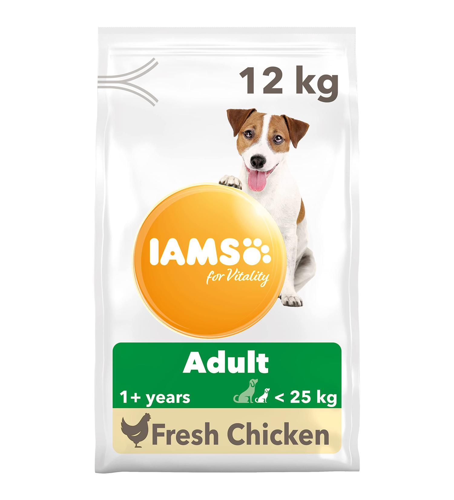 IAMS Complete Dry Dog Food for Adult 1+ Small and Medium Breeds with Chicken 12 kg Chicken 12 kg (Pack of 1) - Buy Online on GoSupps.com