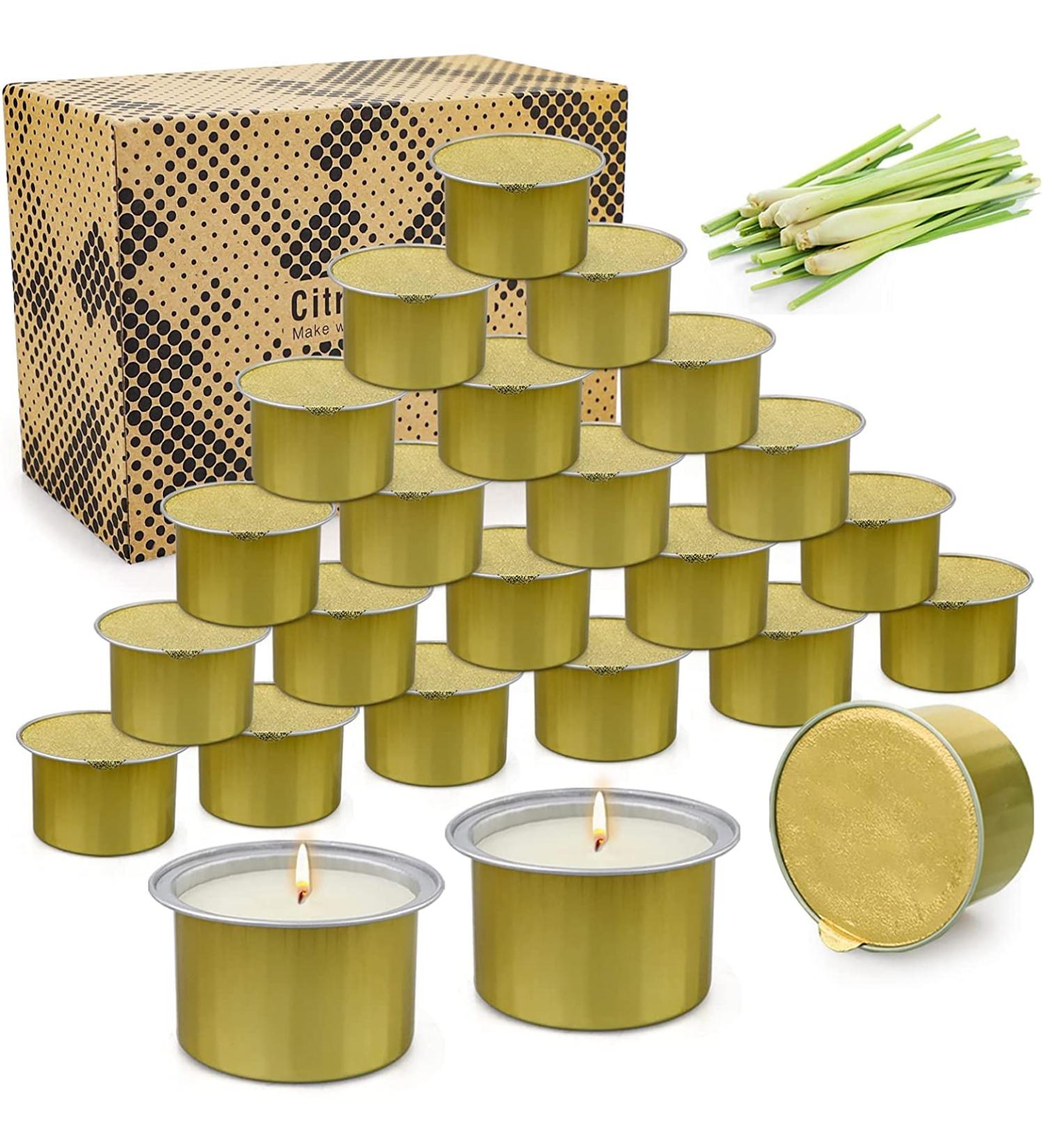 24 Pack Citronella Candles | 240H Burning Time | Natural Soy Candle Set for Outdoor Camping, Patio, BBQ | Summer Gifts - Buy Online on GoSupps.com