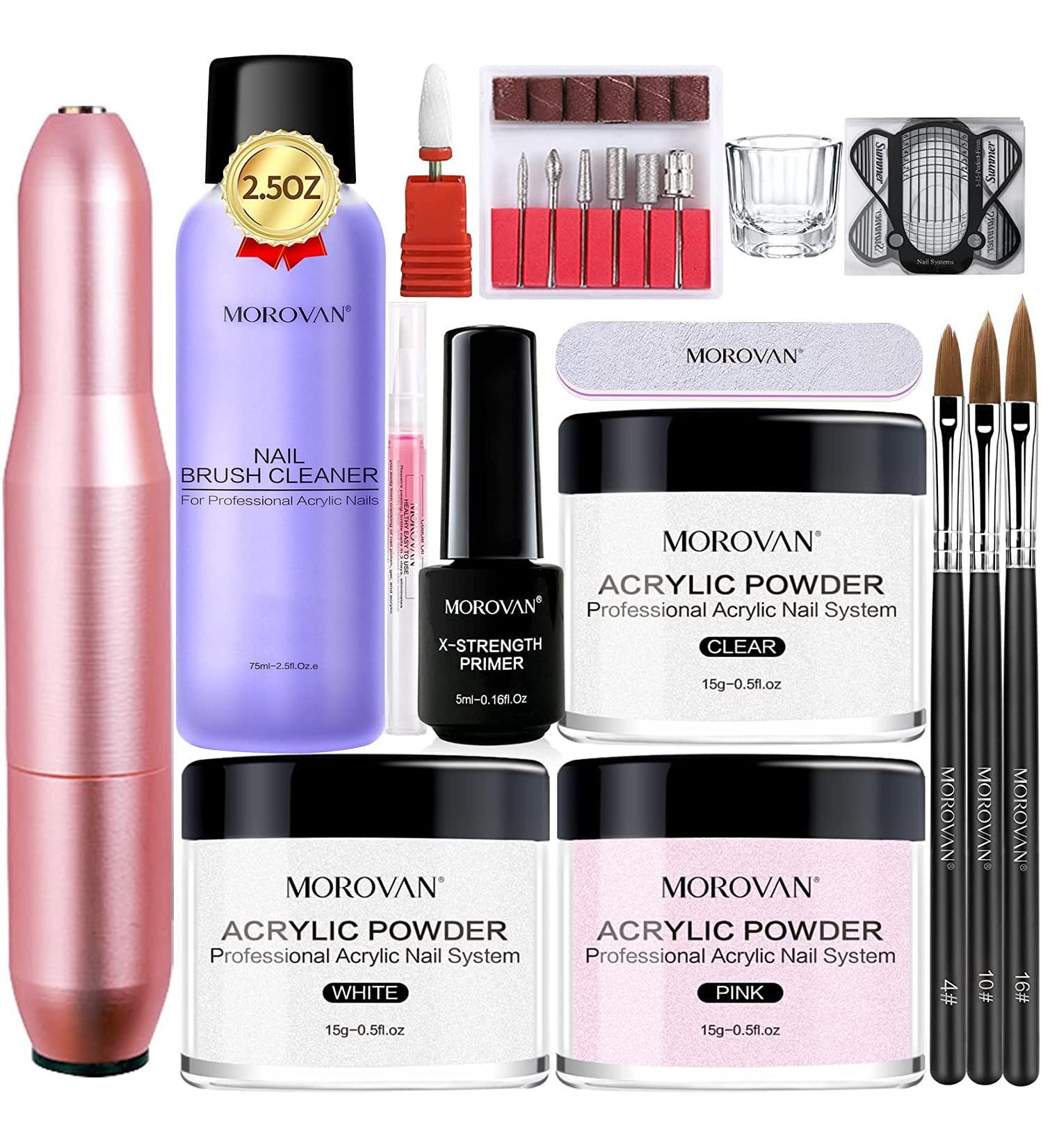 Morovan Acrylic Nail Kit with Drill - Professional Nail Powder and Brush Set for Acrylic Nails - Buy Online on GoSupps.com
