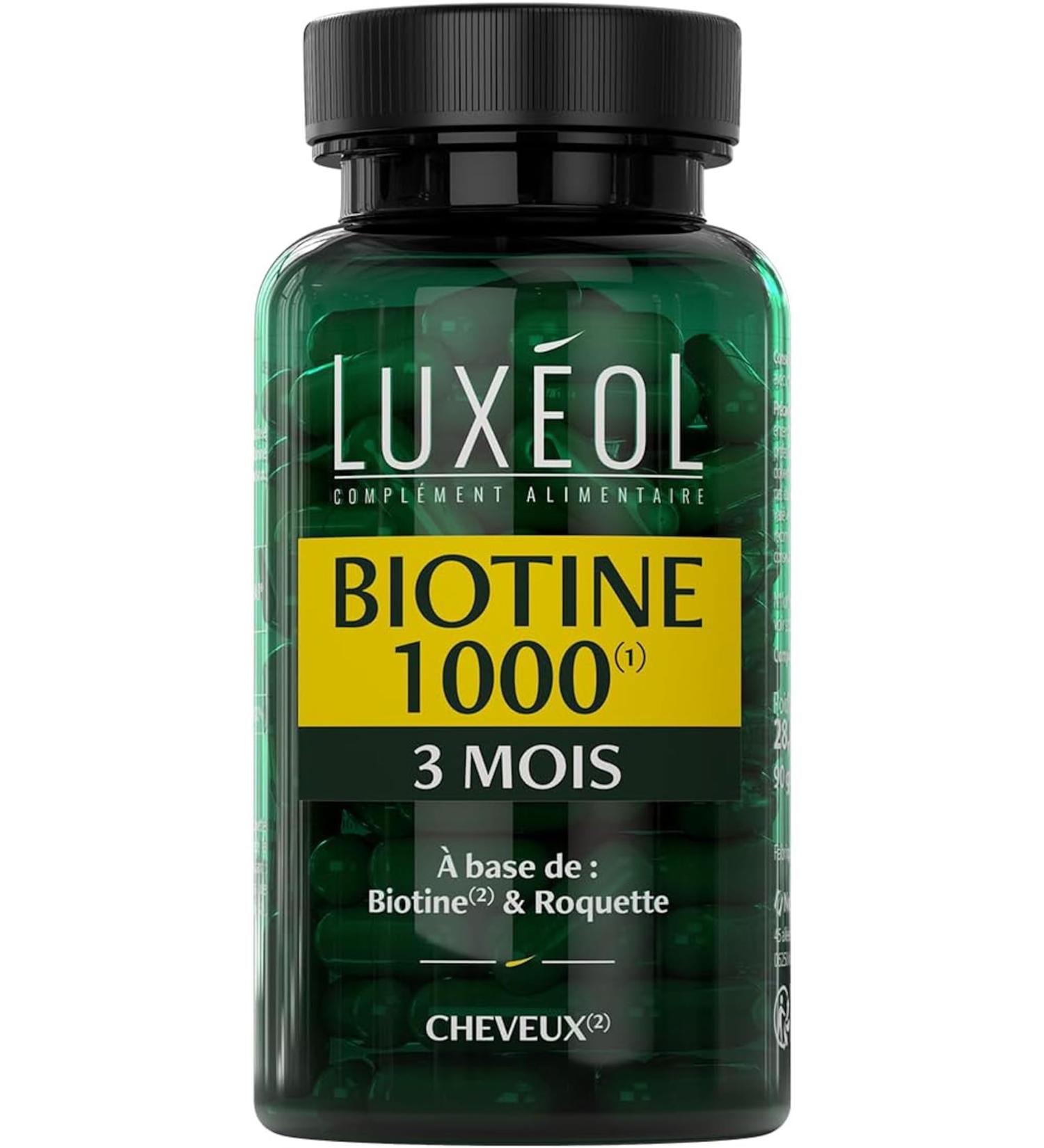 Lux ol Biotin 1000 g (1) Promotes hair growth (arugula)(2) Made in France Food Supplement 90 Capsules 28.5 g - Buy Online on GoSupps.com