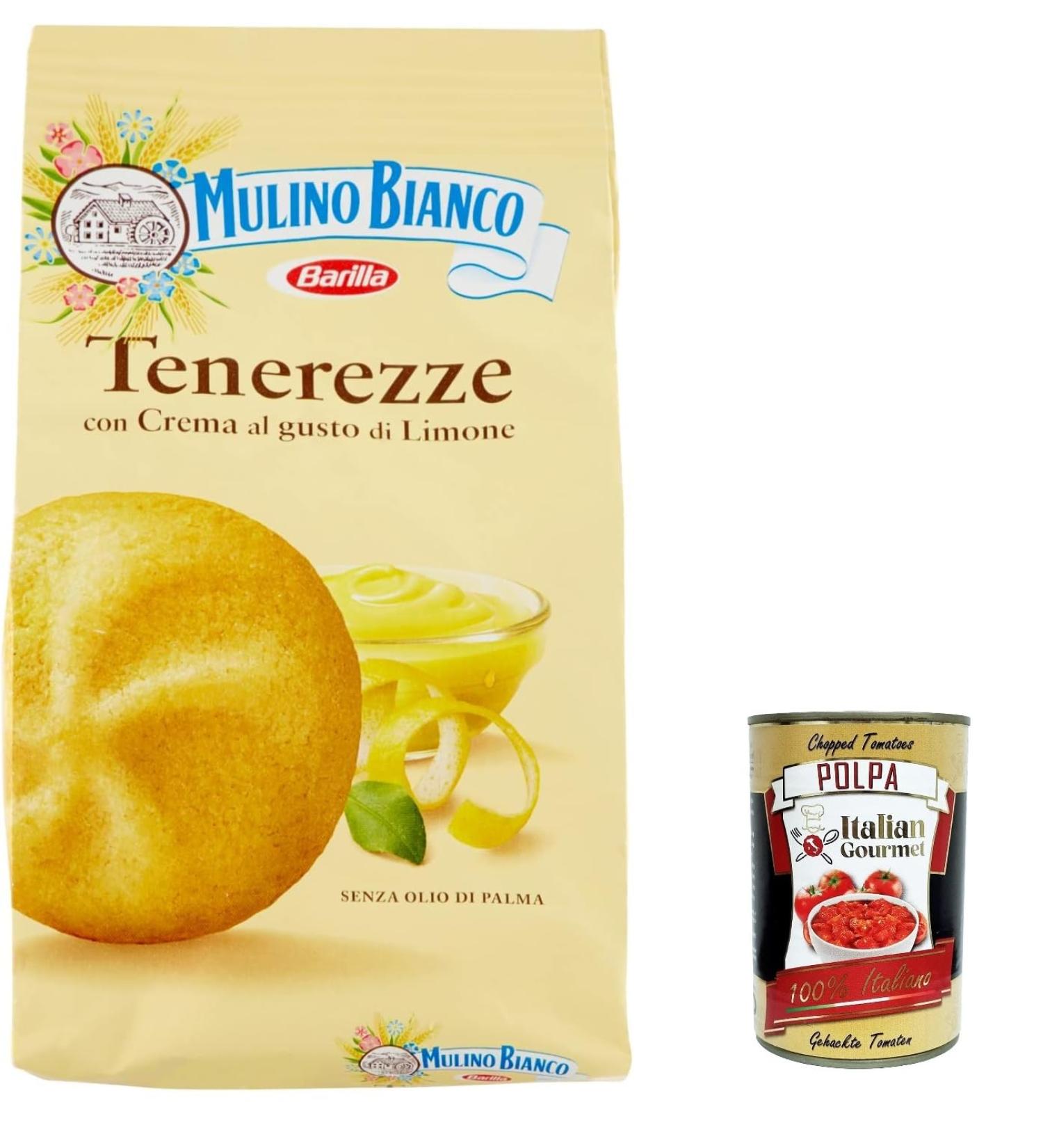 Italian Gourmet E.R. Mulino Bianco Tenerezze al Citron Lime Pack of 12 shortbread biscuits with lemon cream Intense breakfast 200 g - Buy Online on GoSupps.com