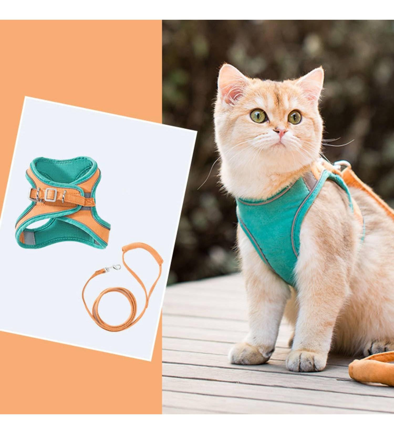 Fueegue Cat Harness with Leash - Escape Proof Adjustable & Soft for Cats & Dogs - Green XXL - Buy Online on GoSupps.com