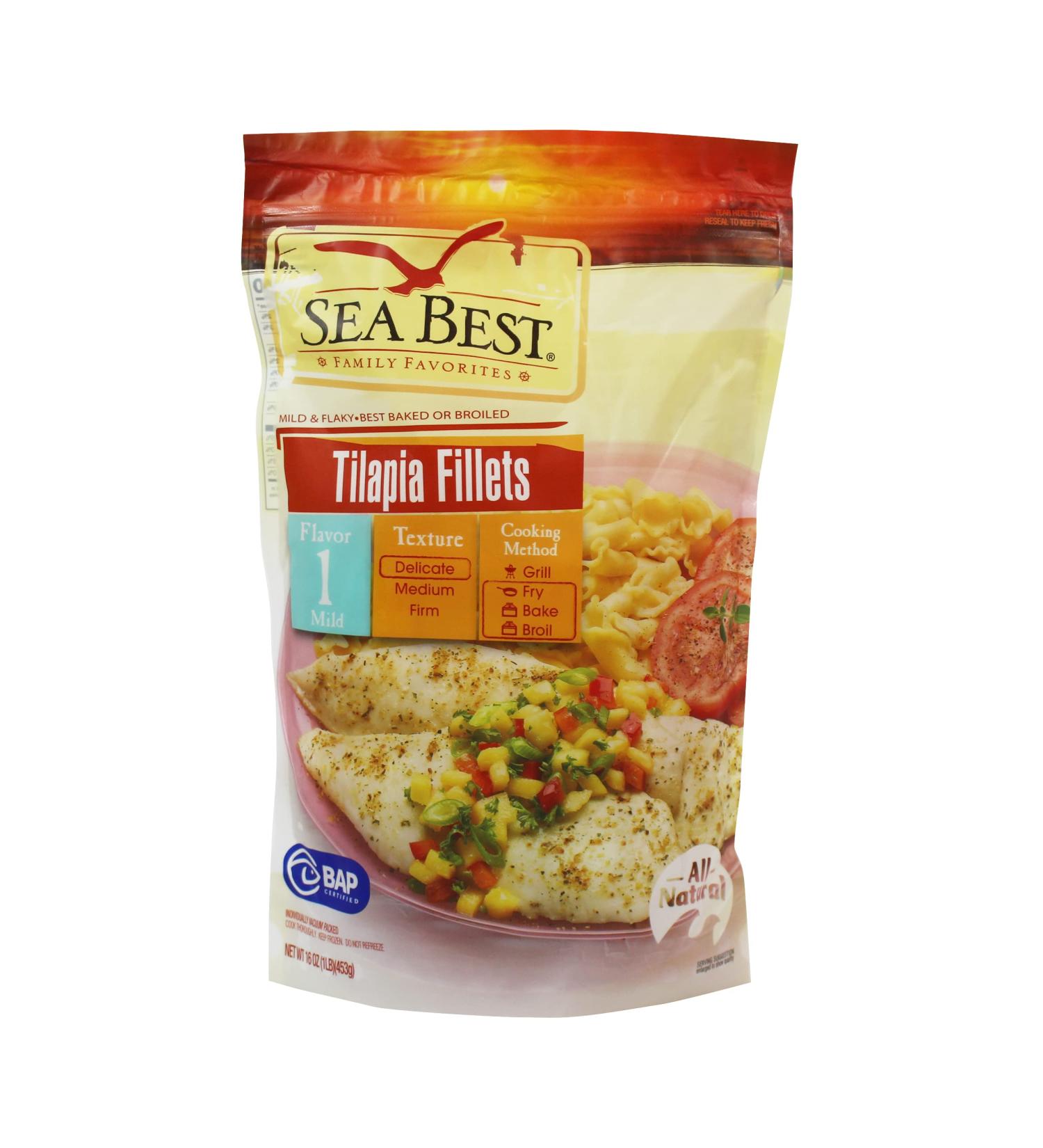 Sea Best All Natural Tilapia Fillets - 16oz - Buy Online on GoSupps.com