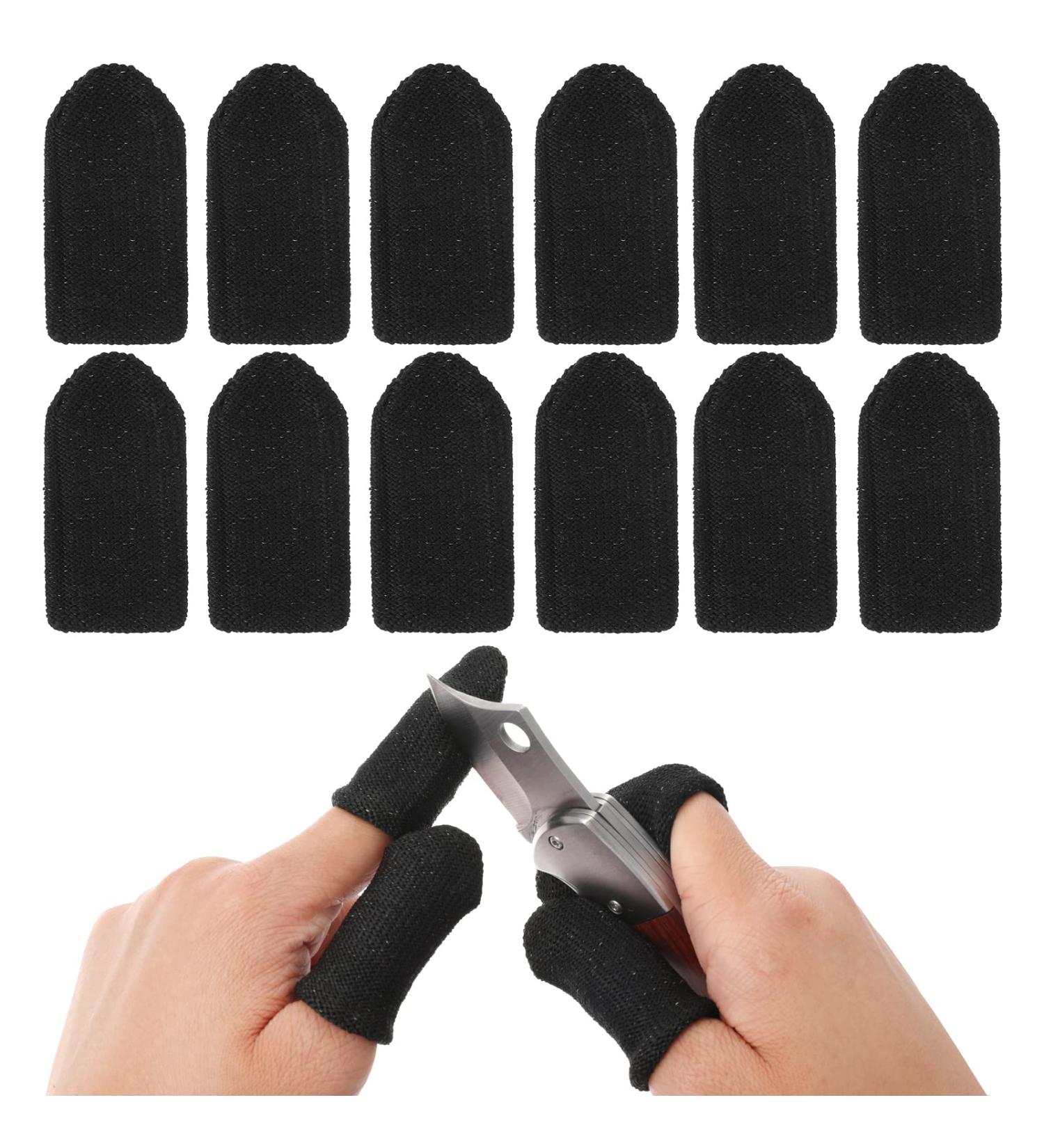 TIESOME 12 PCS Finger Cots Cut Resistant Protector Finger Covers for Cuts Reusable Gloves Life Extender Anti-Slip Cut Resistant Finger Protectors for Kitchen Work Sculpture Supplies (Black) - Buy Online on GoSupps.com