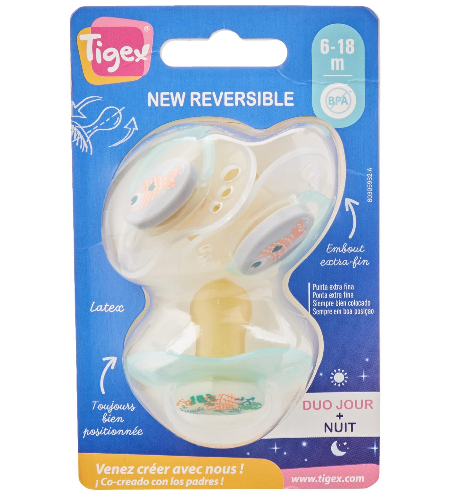 Buy Tigex Reversible Teat (6-18 Months) - BPA-Free Latex Lollipop Day/Night - Fish Design - 3 Pack for International Shipping - Buy Online on GoSupps.com