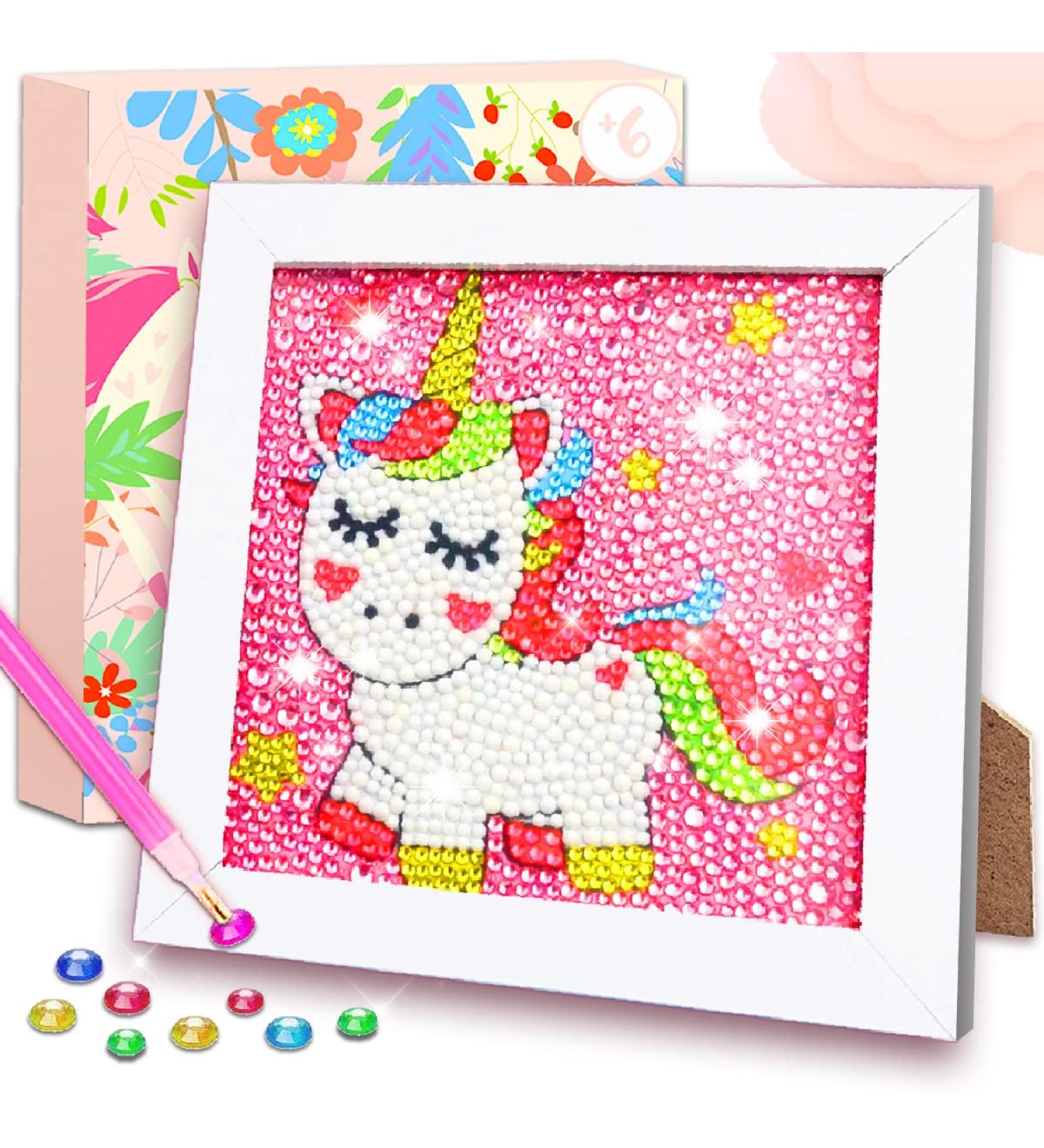 Innofans Unicorn Diamond Painting Kit for Kids 5D Diamond Dotz Crafts Set with Frame, Perfect for Girls Age 4-12 - Gem Art Painting Supplies - Buy Online on GoSupps.com
