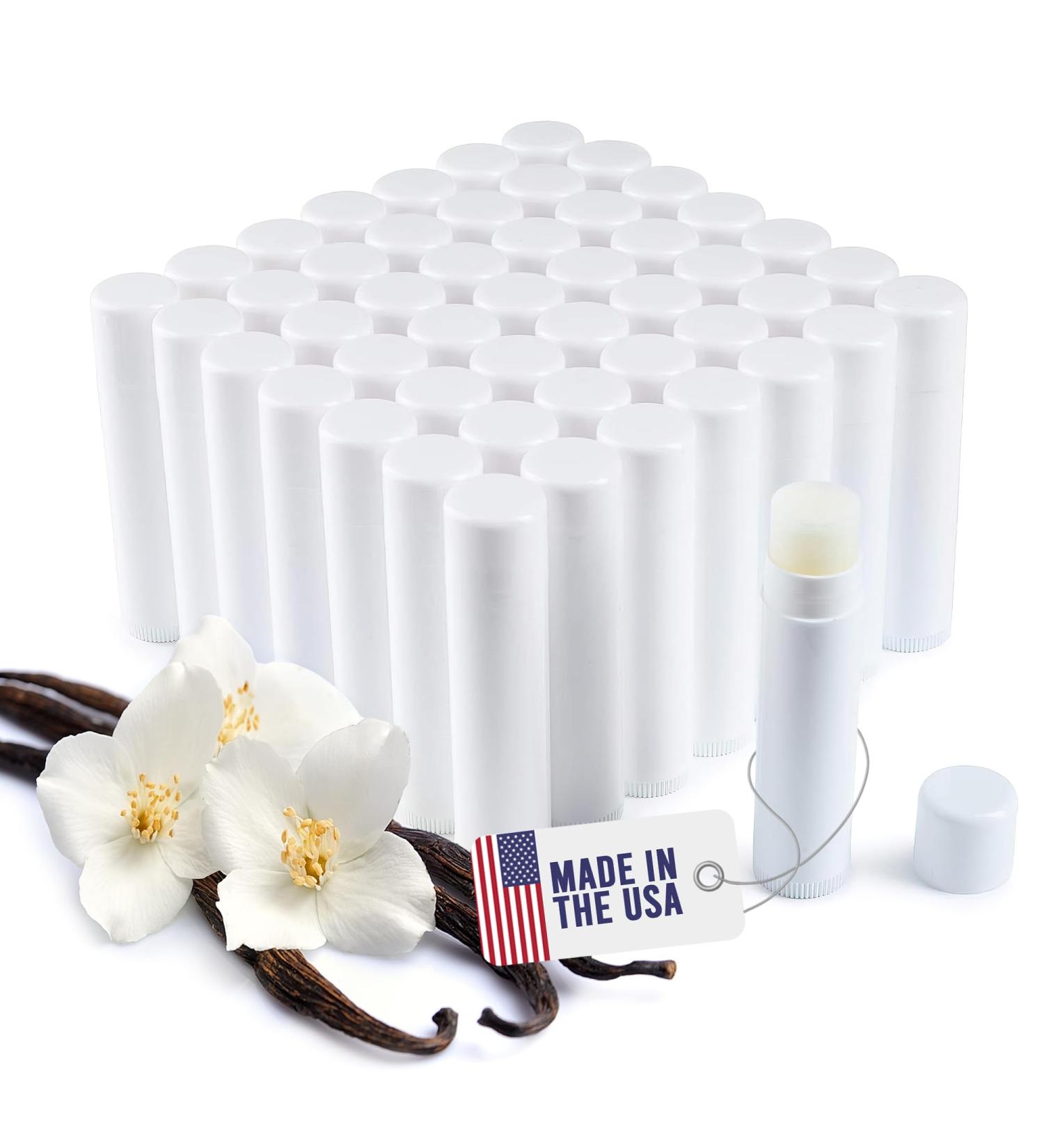 Lip Balm Bulk Unlabeled - Made in USA Bulk- Natural Ingredients Vitamin E Shea Butter - Custom Bulk For Party & Wedding Favors (50 Count Vanilla) Vanilla 50 Count (Pack of 1) - Buy Online on GoSupps.com