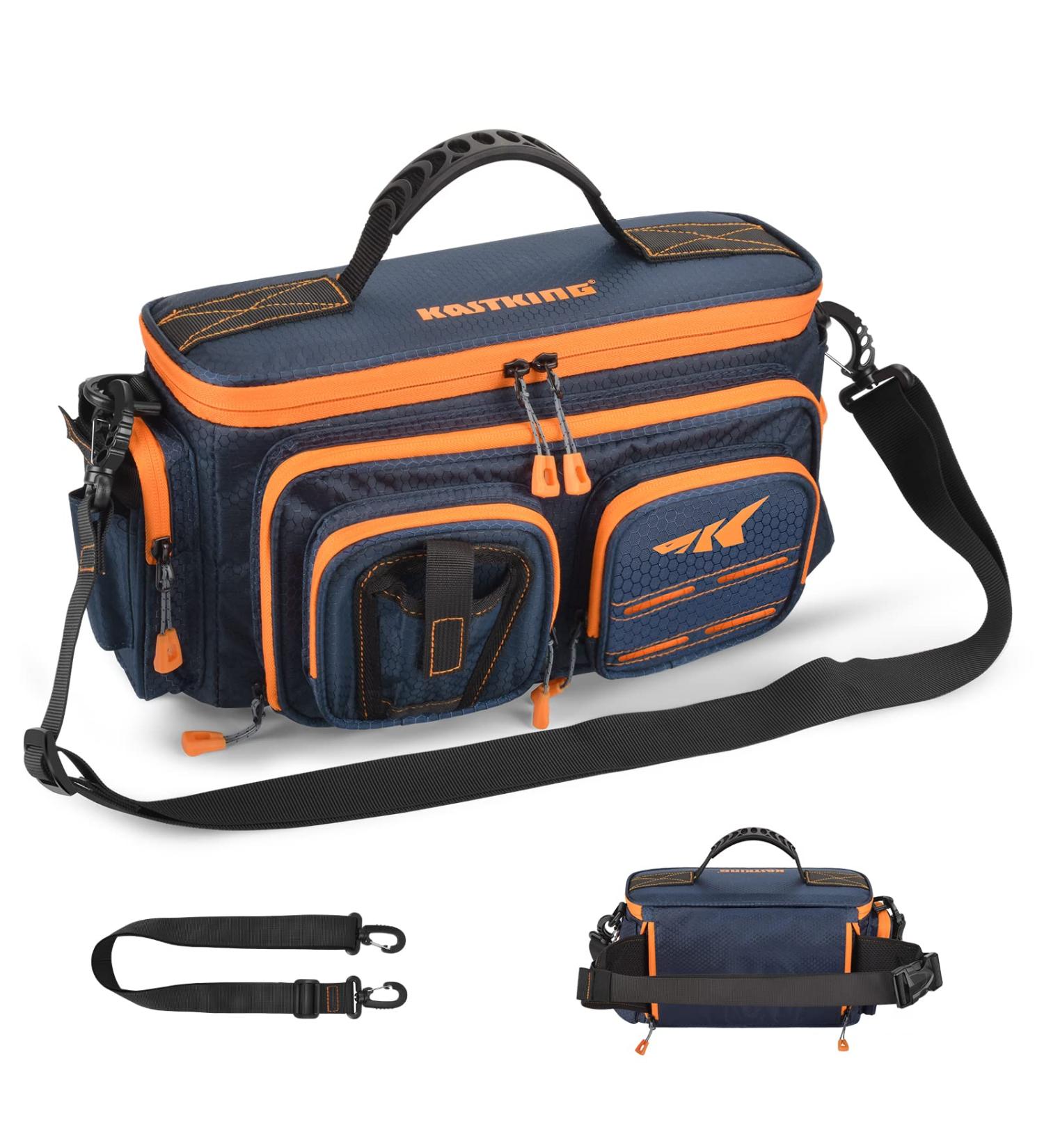 KastKing Bait Boss Fishing Tackle Bag - Water-Resistant Accordion Style Soft Plastic Storage - 420D Nylon - Orange - Buy Online on GoSupps.com