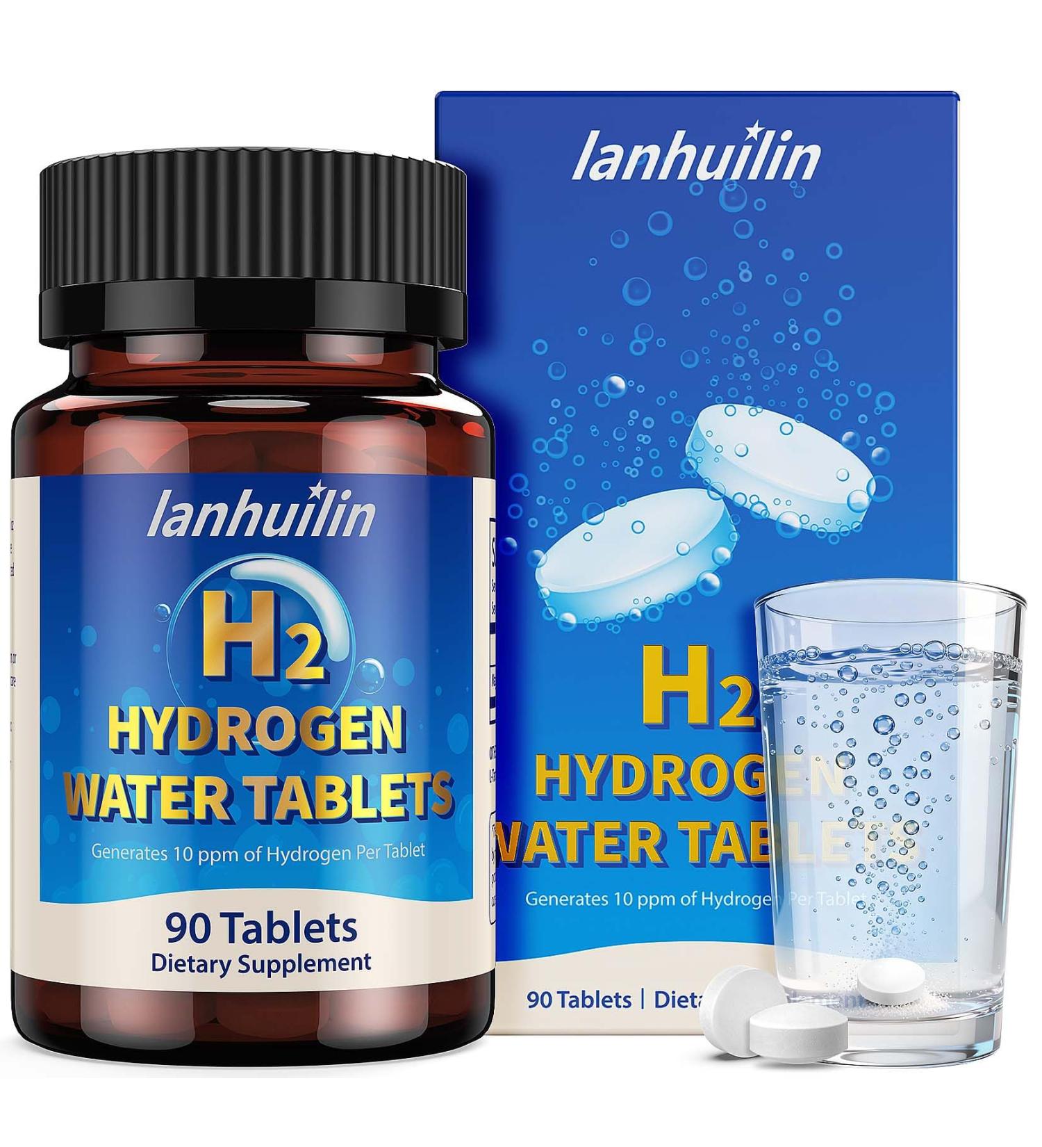 Hydrogen Water Tablets with 150MG Magnesium 10 PPM H2 Hydrogen Tablets for Drinking Water Rich in Antioxidants Supports Cellular Health Recovery Immune & Brain Cognitive Function (90 Servings) Unflavored 90 Count (Pack  - Buy Online on GoSupps.com
