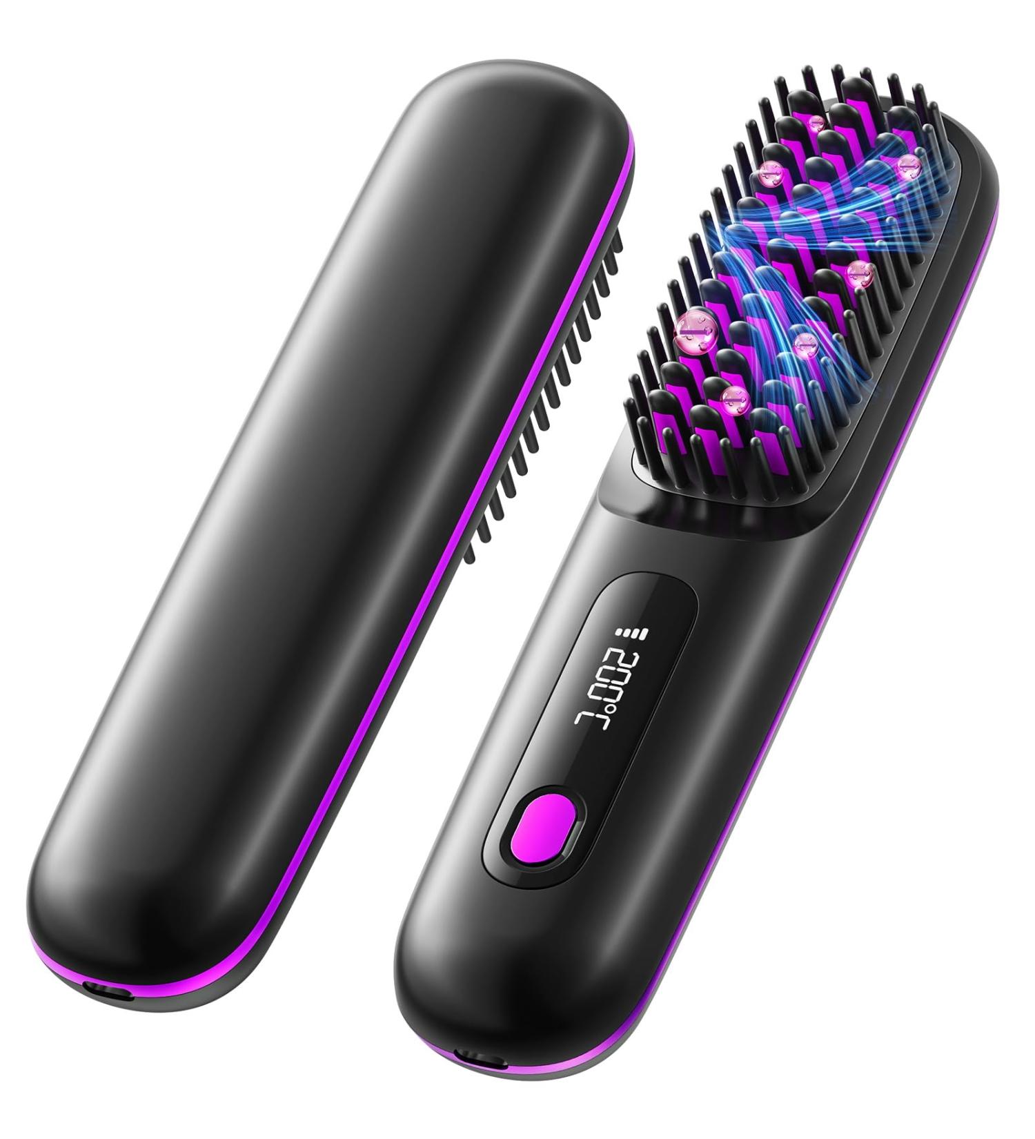 Cordless Hair Straightener Brush - Portable Anion Styling Tool for Women | Lightweight Ceramic Anti-Scald Travel-Friendly Salon Quality - Buy Now - Buy Online on GoSupps.com