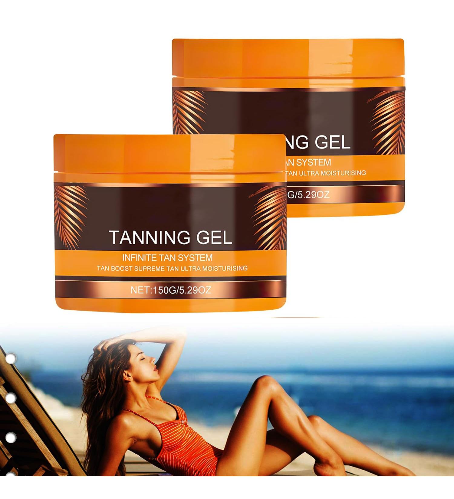 Buy Haute Beauty Tanning Gel & Cream | Luxury Natural Tanning Accelerator for Sunbeds & Outdoors - 2PCS - Buy Online on GoSupps.com