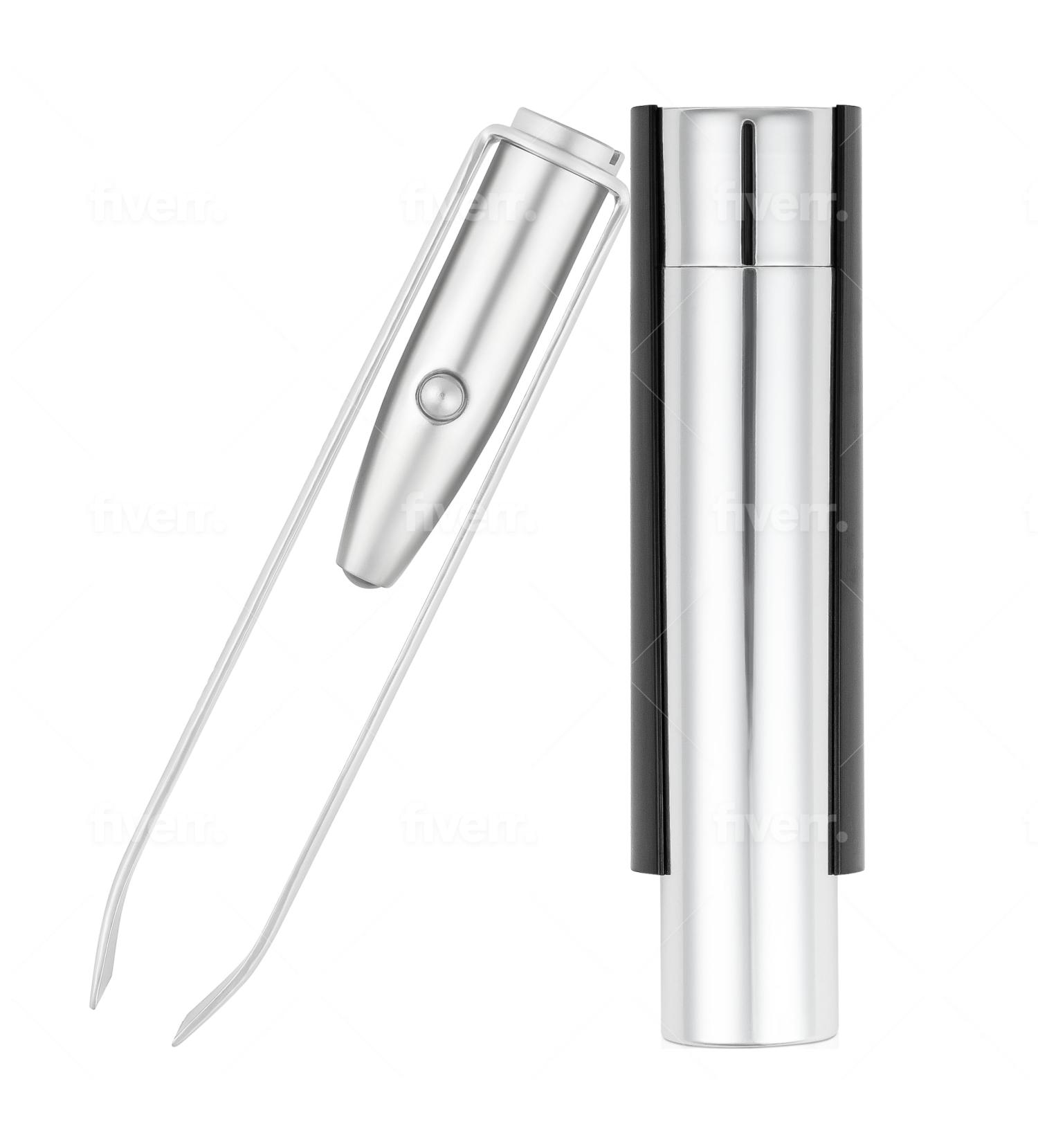 Professional LED Light Tweezer with Slanted Tip for Precision Hair Removal Mirror Kit (UK Brand) - Buy Online on GoSupps.com