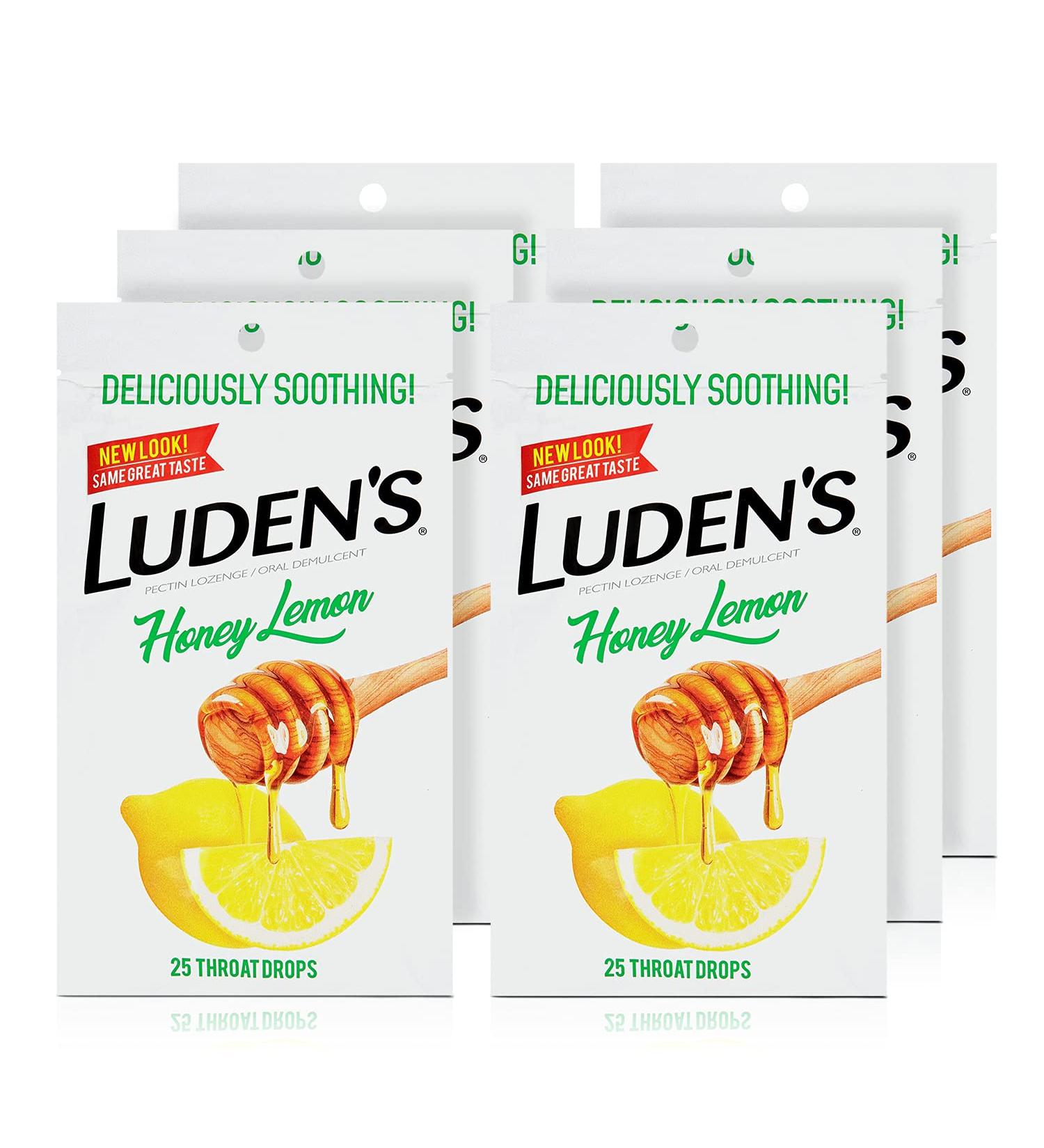 Ludens Honey Lemon Throat Drops - 6 Pack (25 Count Each) - Buy Online on GoSupps.com