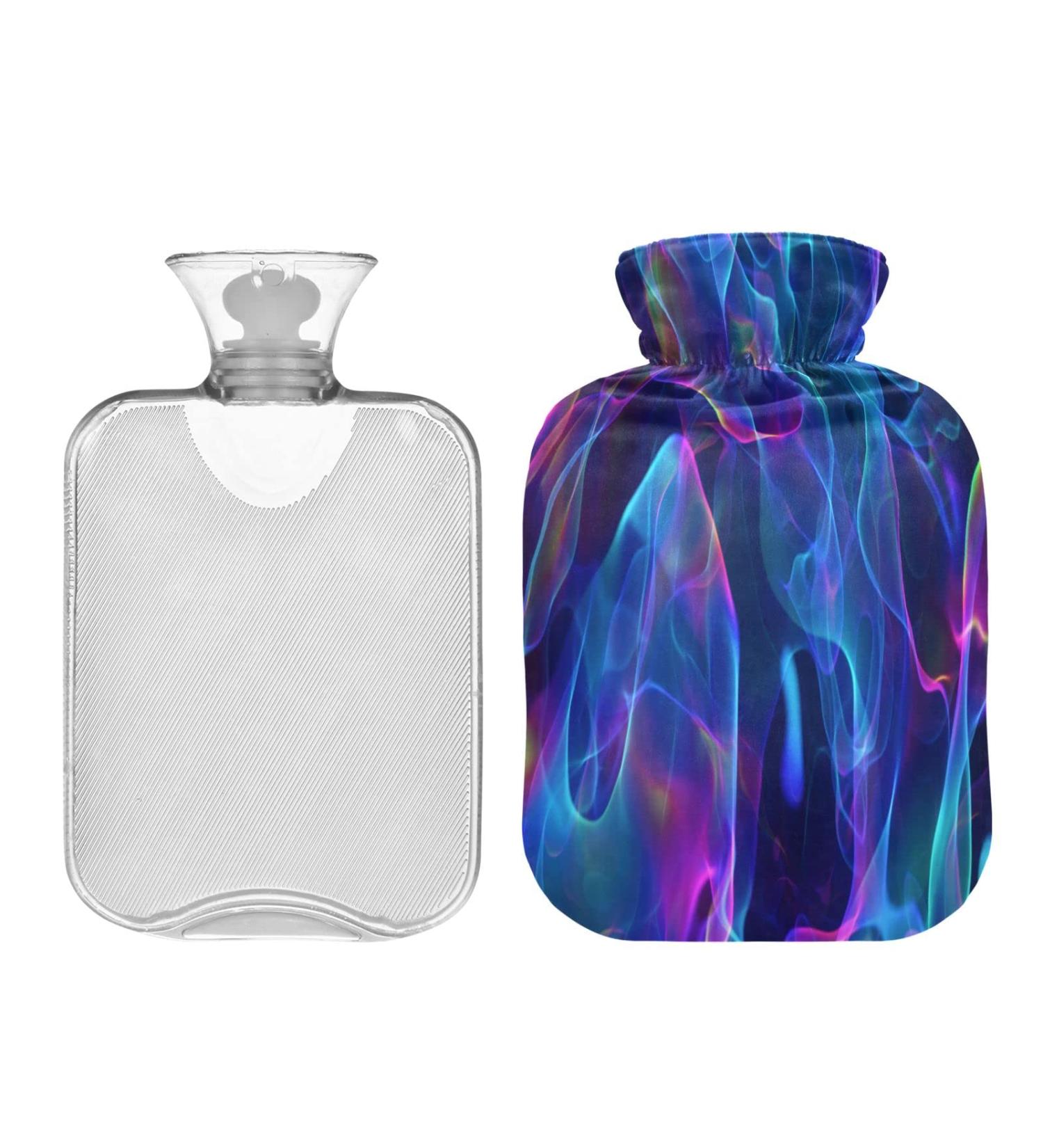 Multi-Colored 1L Hot Water Bottle with Plush Cover | Winter Hand & Feet Warmer for Kids Men & Women - International Shipping - Buy Online on GoSupps.com