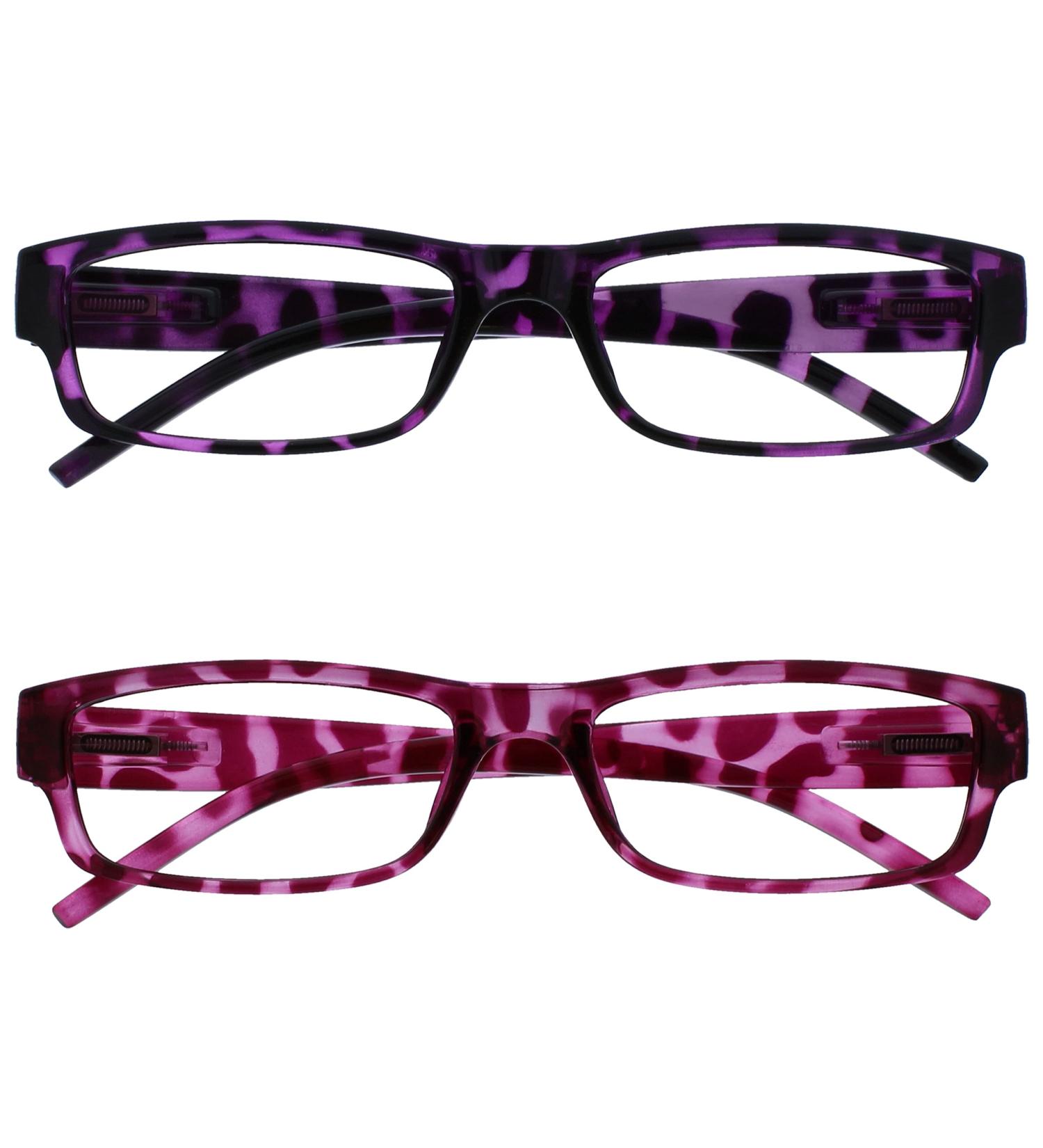 Shop Purple & Pink Tortoiseshell Lightweight Reading Glasses | Value 2 Pack for Men & Women - The Reading Glasses Company RR32-54 +2.00 - Buy Online on GoSupps.com