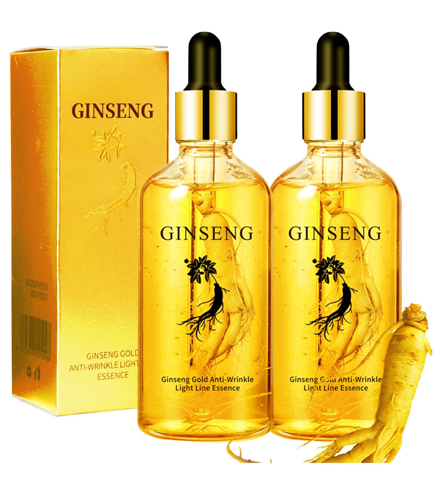 2Pcs Ginseng Polypeptide Anti-Ageing Essence Ginseng Extract Anti Wrinkle Serum Gold Korean Ginseng Anti Aging Essential Oil for Tightening Sagging Skin Reduce Fine Lines Moisturizer 7 Fl Oz - Buy Online on GoSupps.com