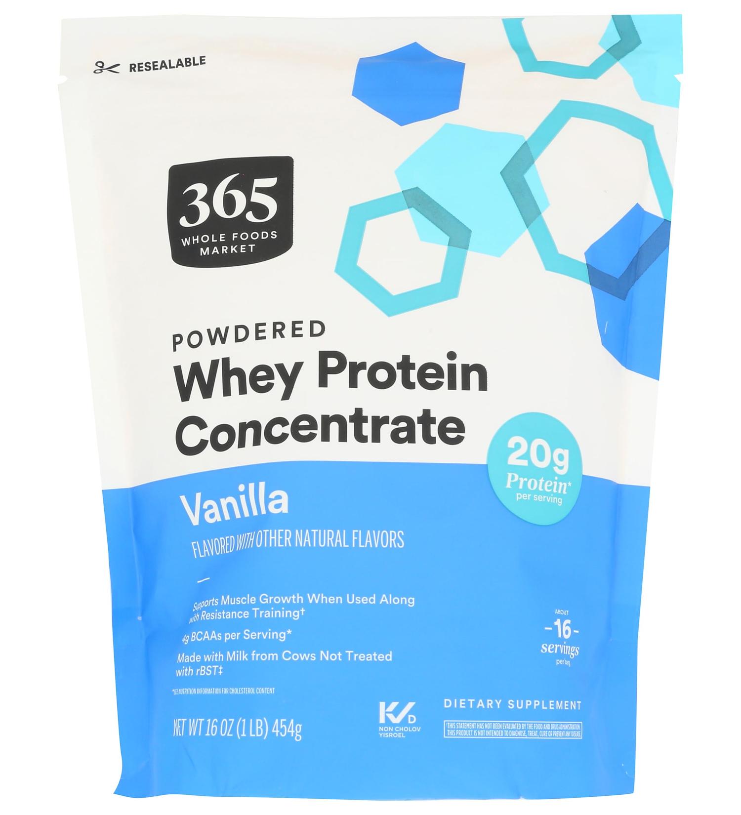 365 by Whole Foods Market Whey Protein Concentrate Vanilla 16 Ounce - Buy Online on GoSupps.com