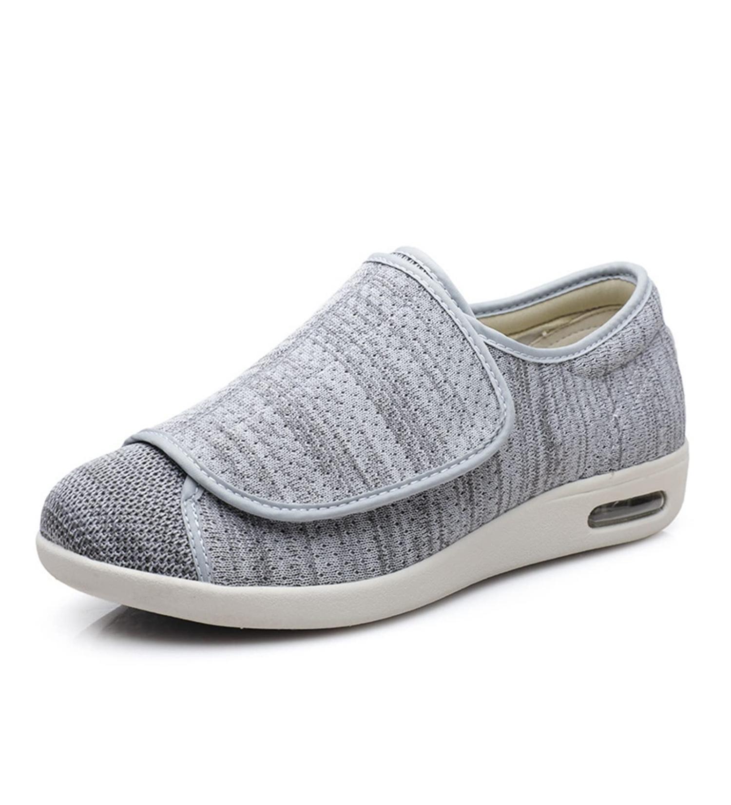 NVBHOF Men's Diabetic Shoes - Adjustable Edema Slippers for Swollen Feet - Size 12, Light Grey - Ideal for Surgery Recovery and Plantar Fasciitis - Buy Online on GoSupps.com