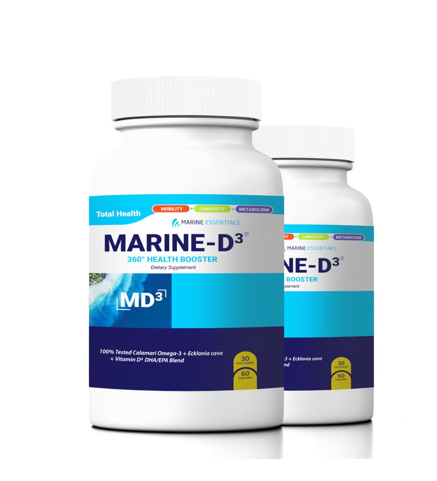 Marine Essentials- Marine D3 Omega 3 Calamari Ecklonia Cava DHA (2 Bottles - 120 Capsules) - Buy Online on GoSupps.com