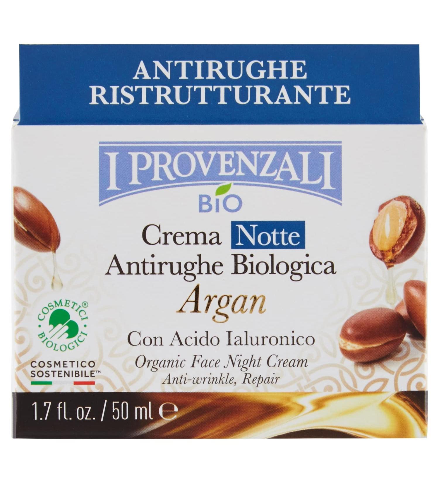  I Provenzali Argan Bio Face Night Cream Anti-Wrinkle 50 ml - Buy Online on GoSupps.com