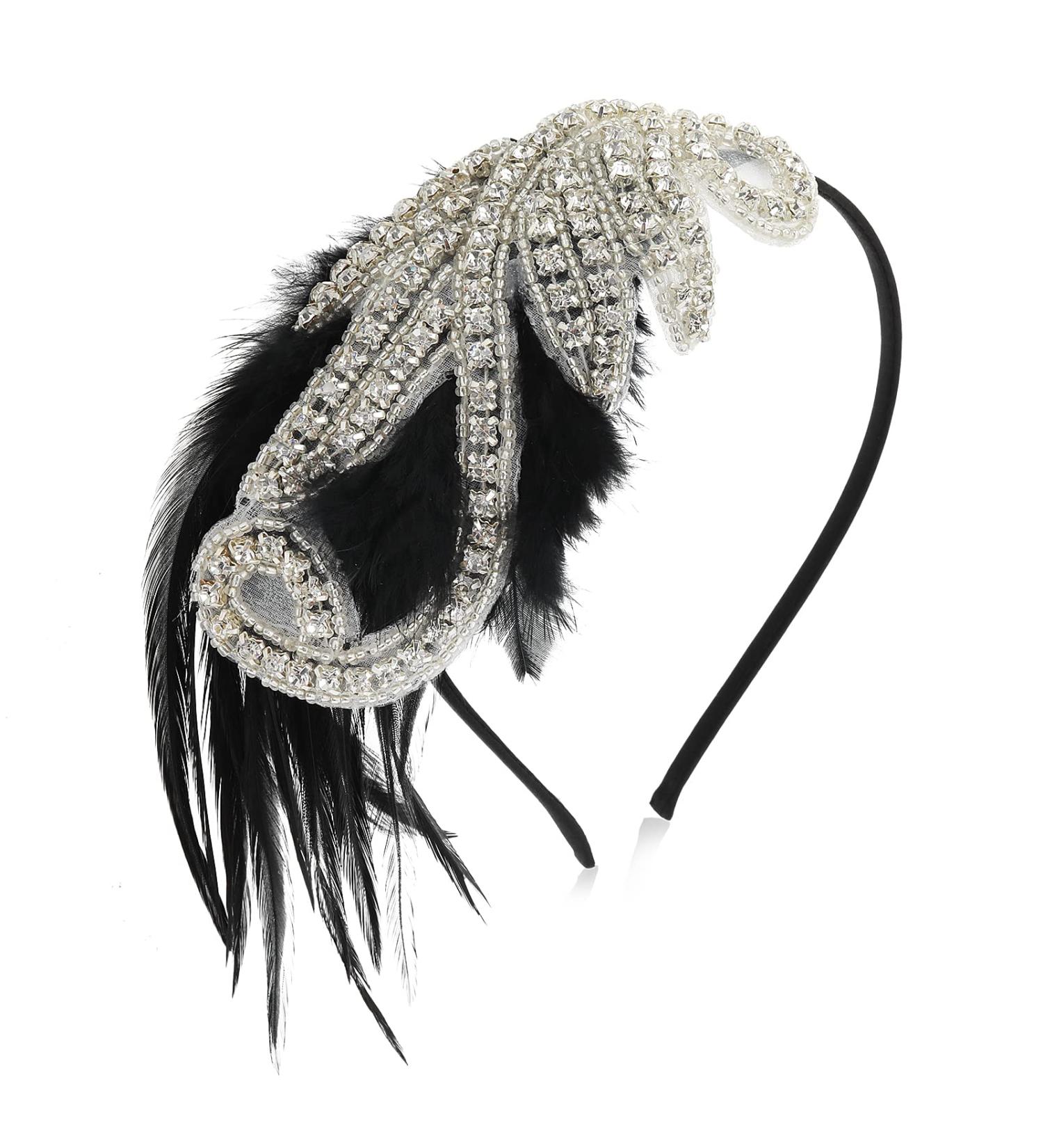 WLLHYF 1920s Flapper Headband - Vintage Rhinestone Hairband for Women & Girls (Silver) - Buy Online on GoSupps.com