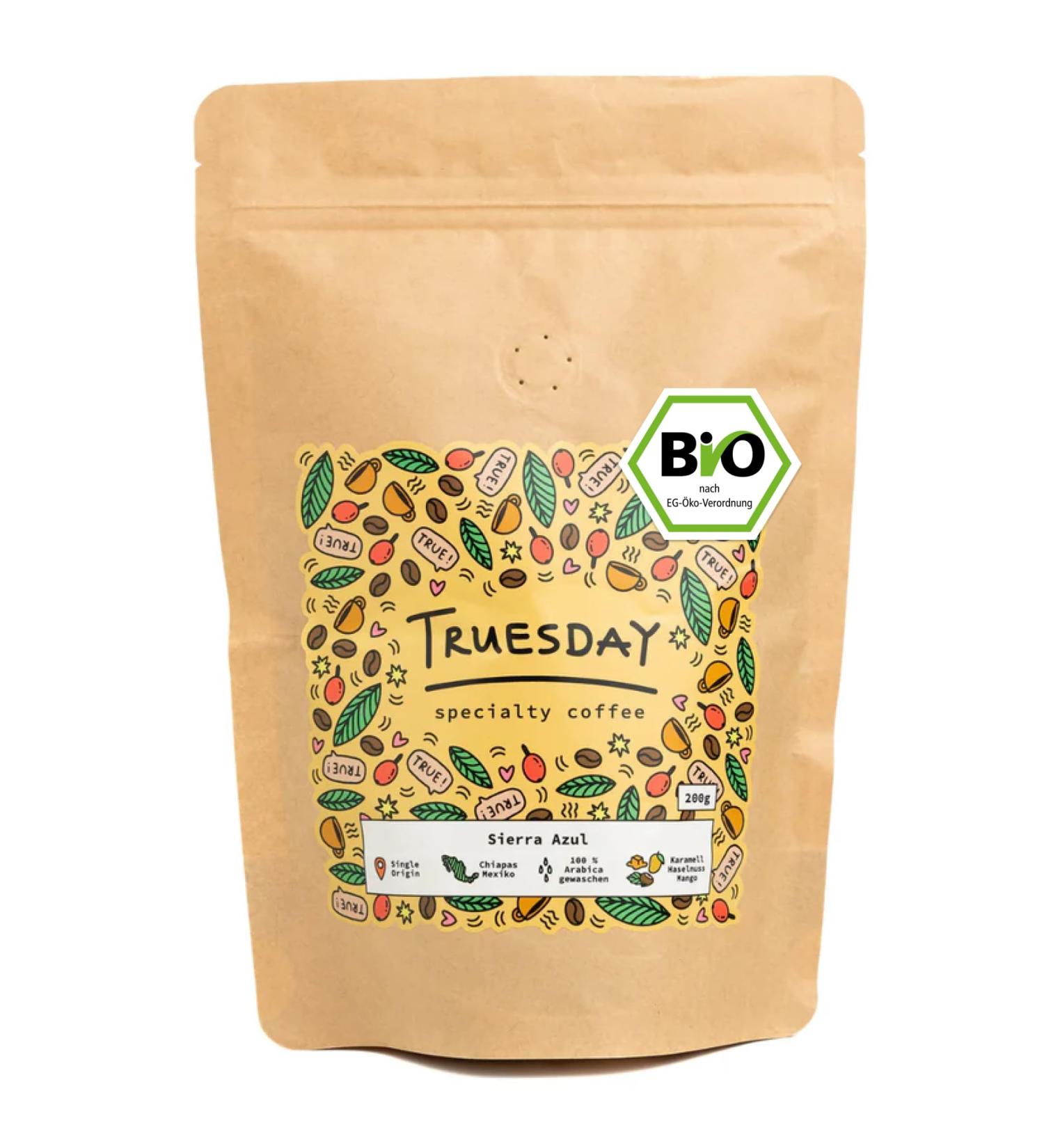  TRUESDAY TRUESDAY Arabica Organic Coffee - Fair and Sustainably Premium Coffee Beans - 1000g - Whole Grain - Sweet and Low Acid - Shades of Caramel Hazelnut - Mango - Hand Roasted Bean Coffee from Mexico - Buy Online on GoSupps.com