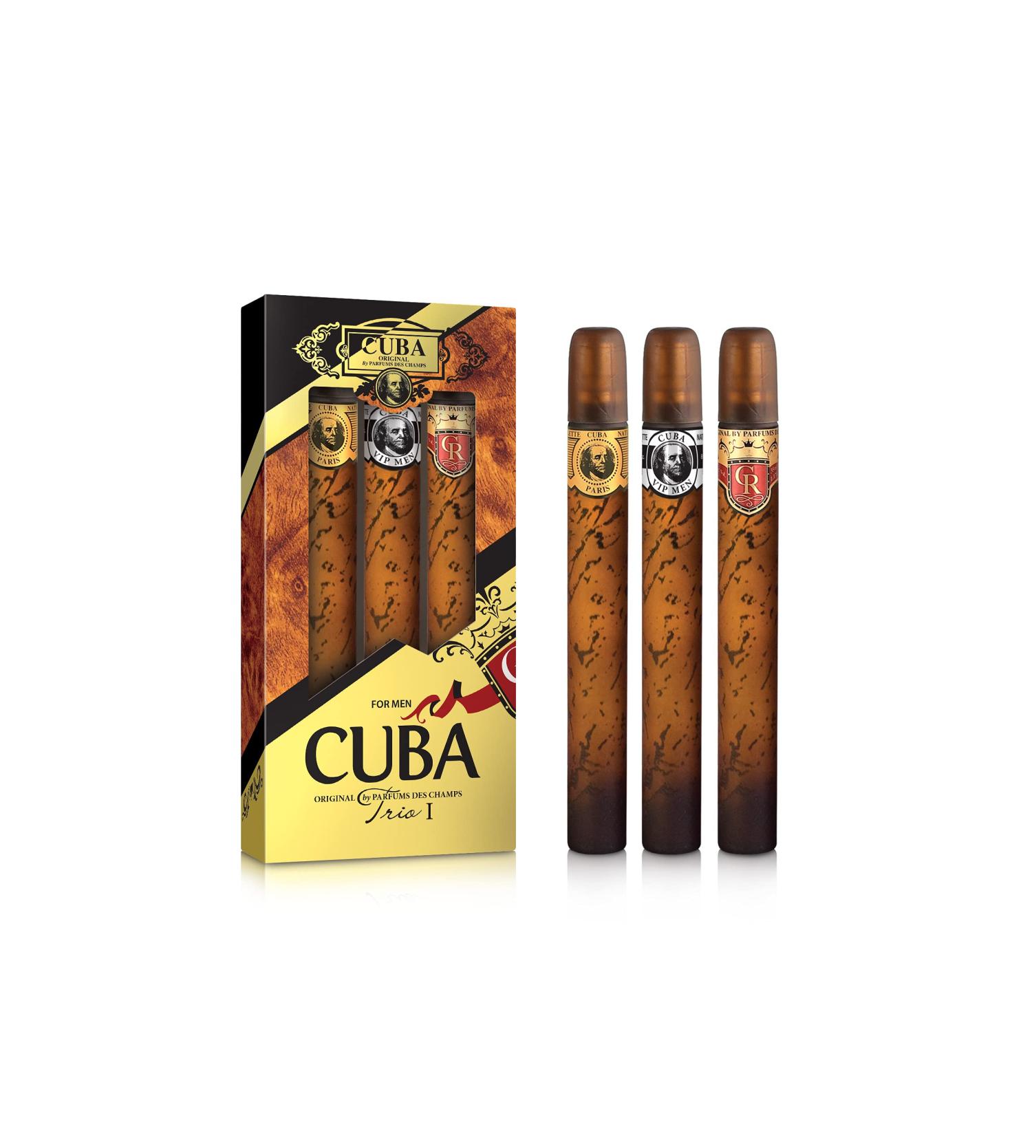 Cuba Trio Best 1 Gift Set |(3 x 1.17 Oz Eau De Toilette Spray) Gold VIP Royal | Fragrance For Men