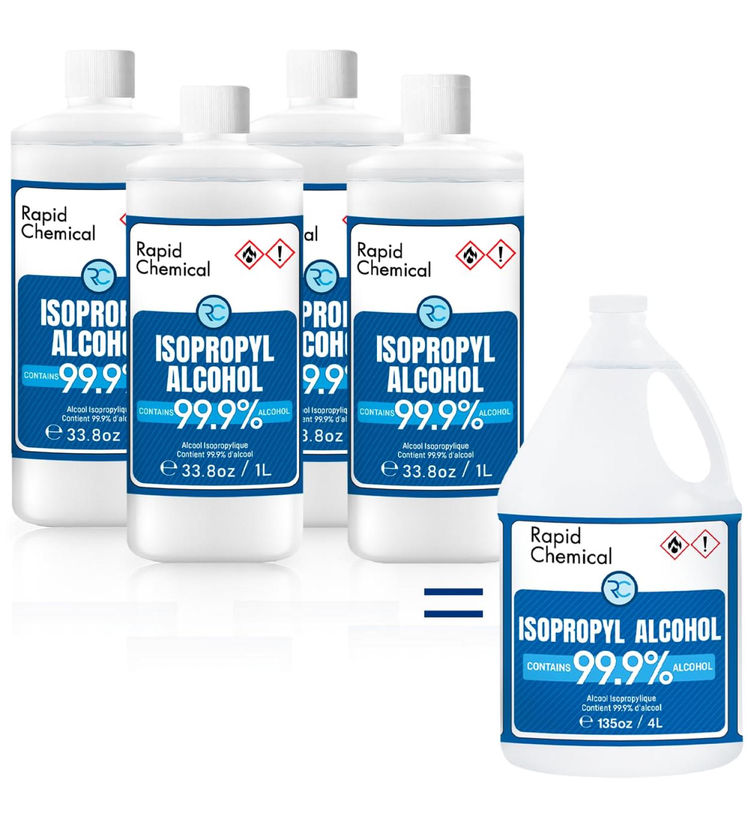 99% Isopropyl Alcohol - Made in Canada - 1L x 4 Pack USP Grade Isopropyl Rubbing Alcohol - 4 Litre Isopropyl Alcohol 99 Percent - Bottle 99.9% Alcohol (1 Litre x 4 Pack / 4L / 1 Gallon) - Buy Online on GoSupps.com