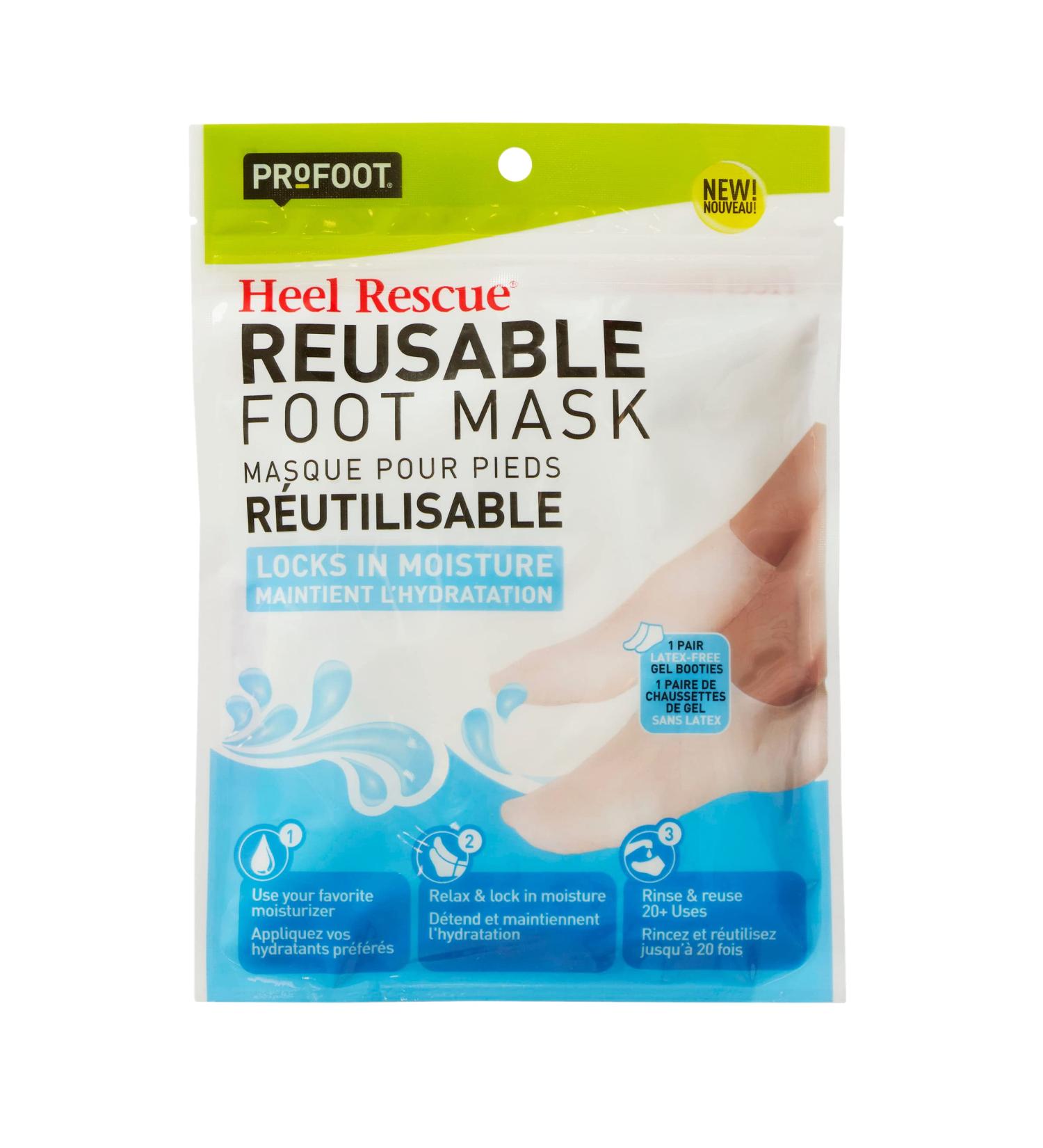 Profoot Heel Rescue Reusable Foot Mask - Latex-Free Gel Booties for Smooth Moisturized Feet - 1 Pair - Buy Online on GoSupps.com