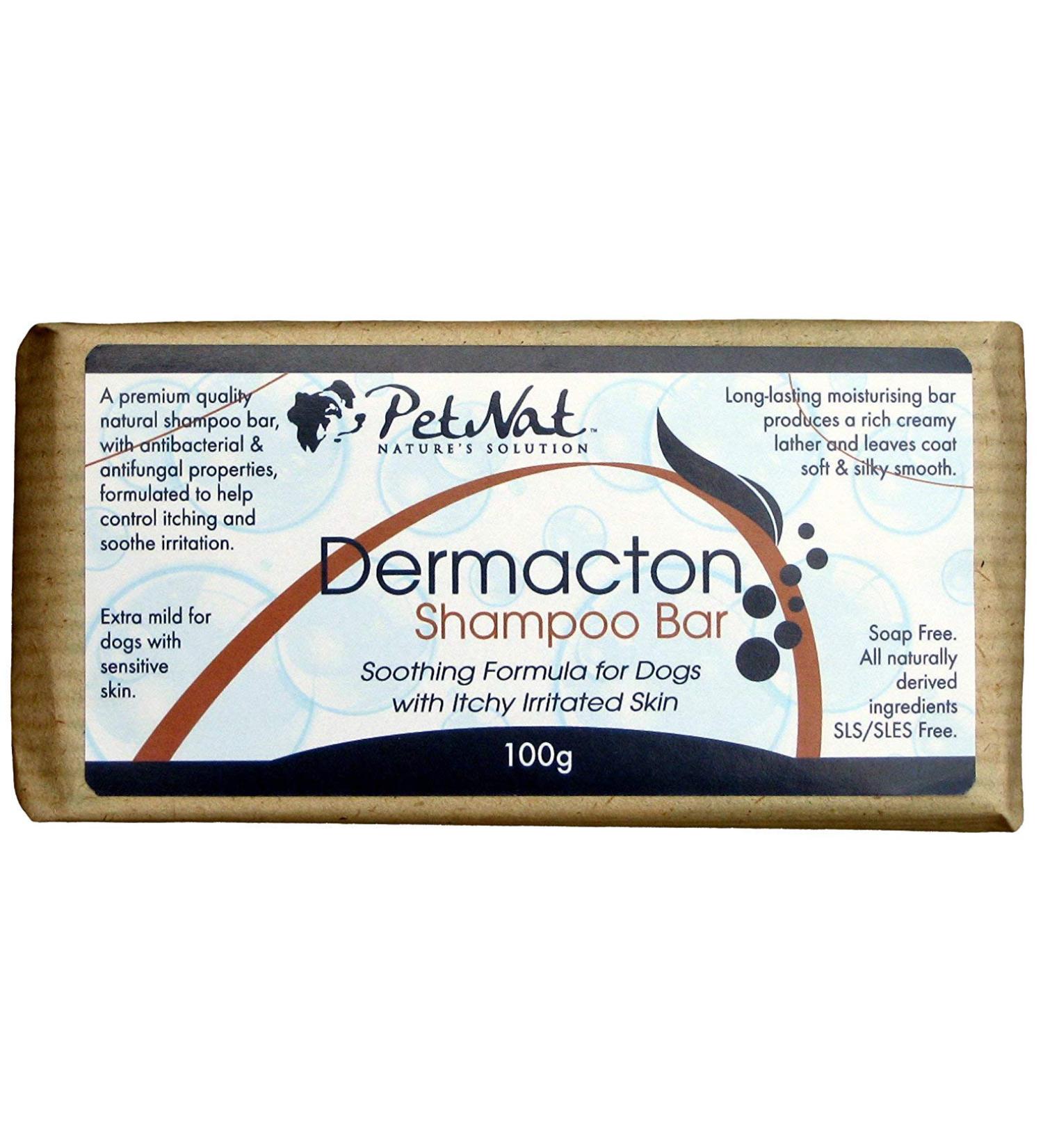 Dermacton Petnat Itchy Skin Relief Dog Shampoo | Natural, Antibacterial, & Antifungal Formula | Long Lasting Bar | Gentle for Sensitive & Dry Skin | Vet Recommended - Buy Online on GoSupps.com