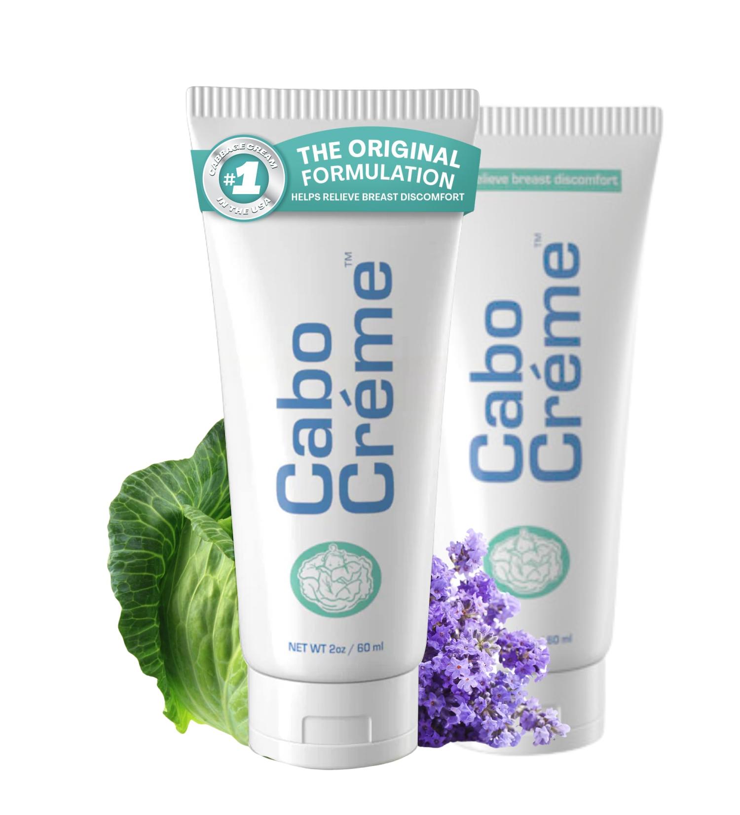 CaboCr me Cabbage Breast Cream for Tenderness & Engorgement Relief Breastfeeding Weaning Support - Dry Up Breast Milk - Postpartum Essential - OB-GYN Created & Breastfeeding Mother-Approved 2-pack - Buy Online on GoSupps.com