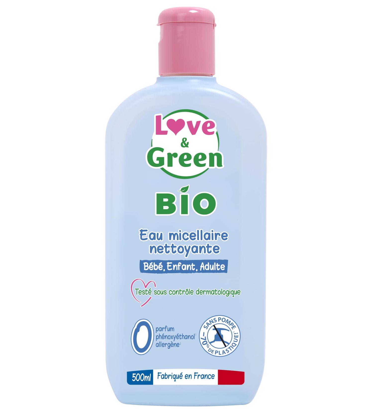 Love & Green - Eau Micellaire Nettoyante Bio 0% 500 ml - Fabriqu en France - Buy Online on GoSupps.com