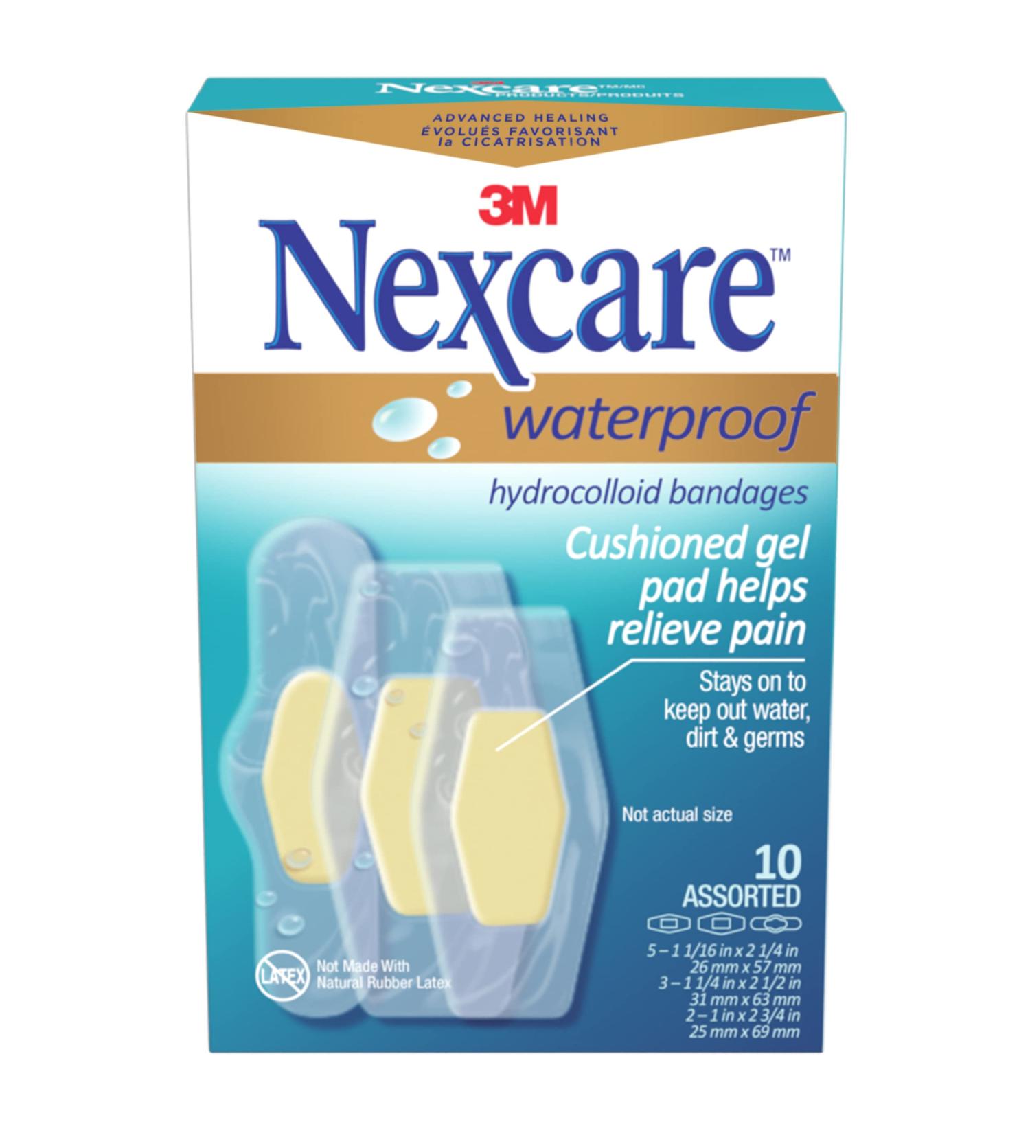 Nexcare Advanced Healing Waterproof Bandages AWB-10-CA Assorted Sizes 10/Pack - Buy Online on GoSupps.com