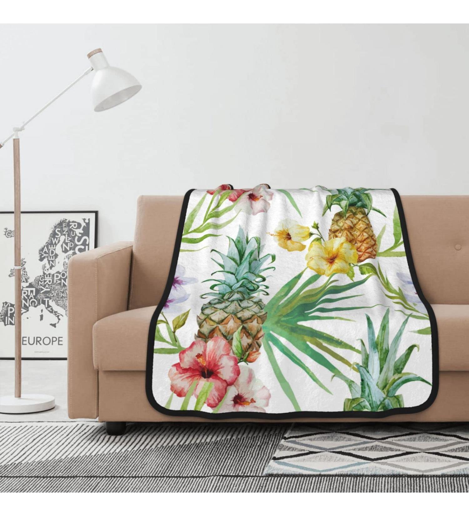 INVEES Tropical Pineapple Flannel Blanket - Cozy 40x50 - Buy Online on GoSupps.com