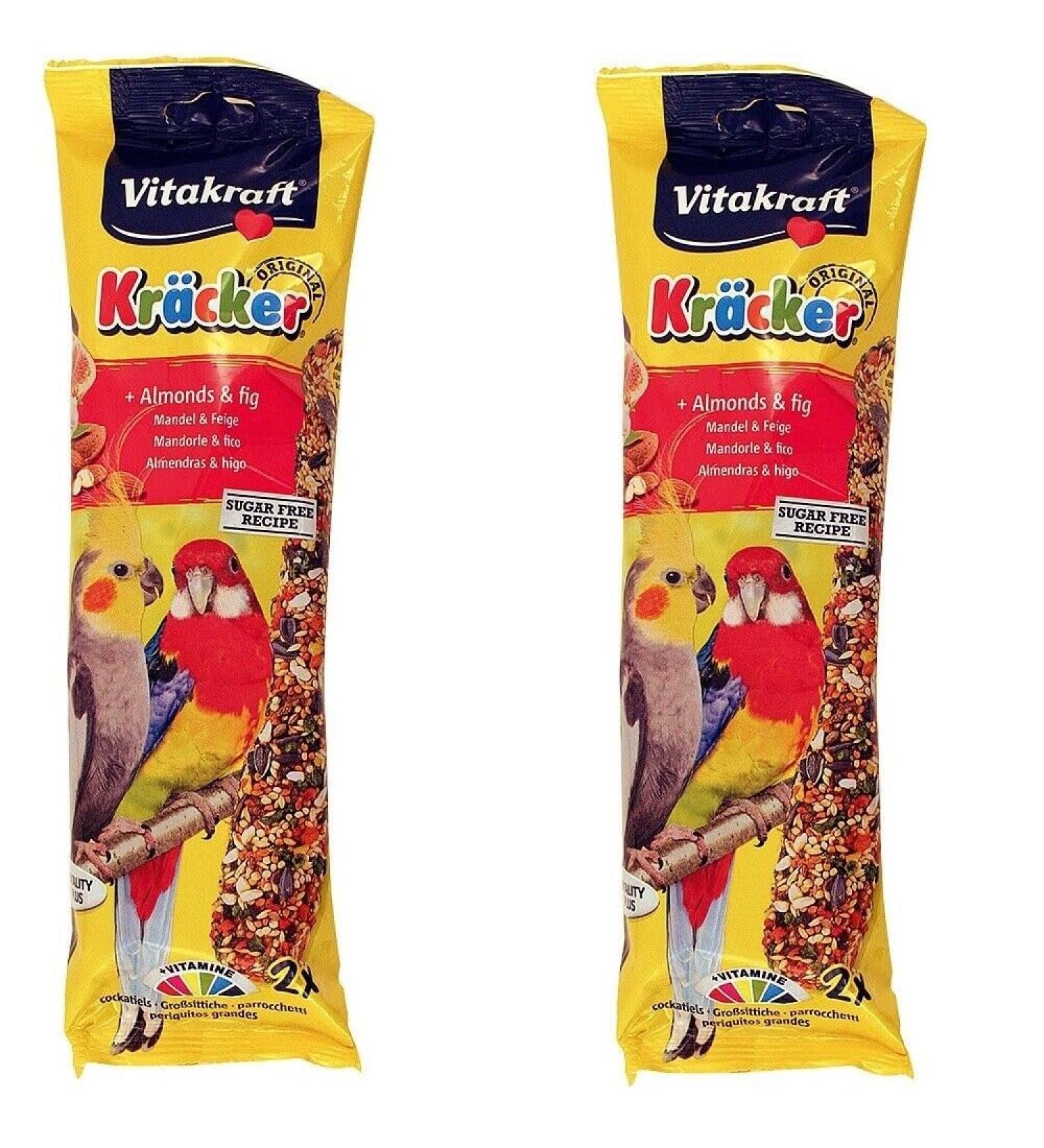 VITAKRAFT Cockatiel Treat Fruit Sticks 2pk x2 Australian Treat Almond Fig Kracker