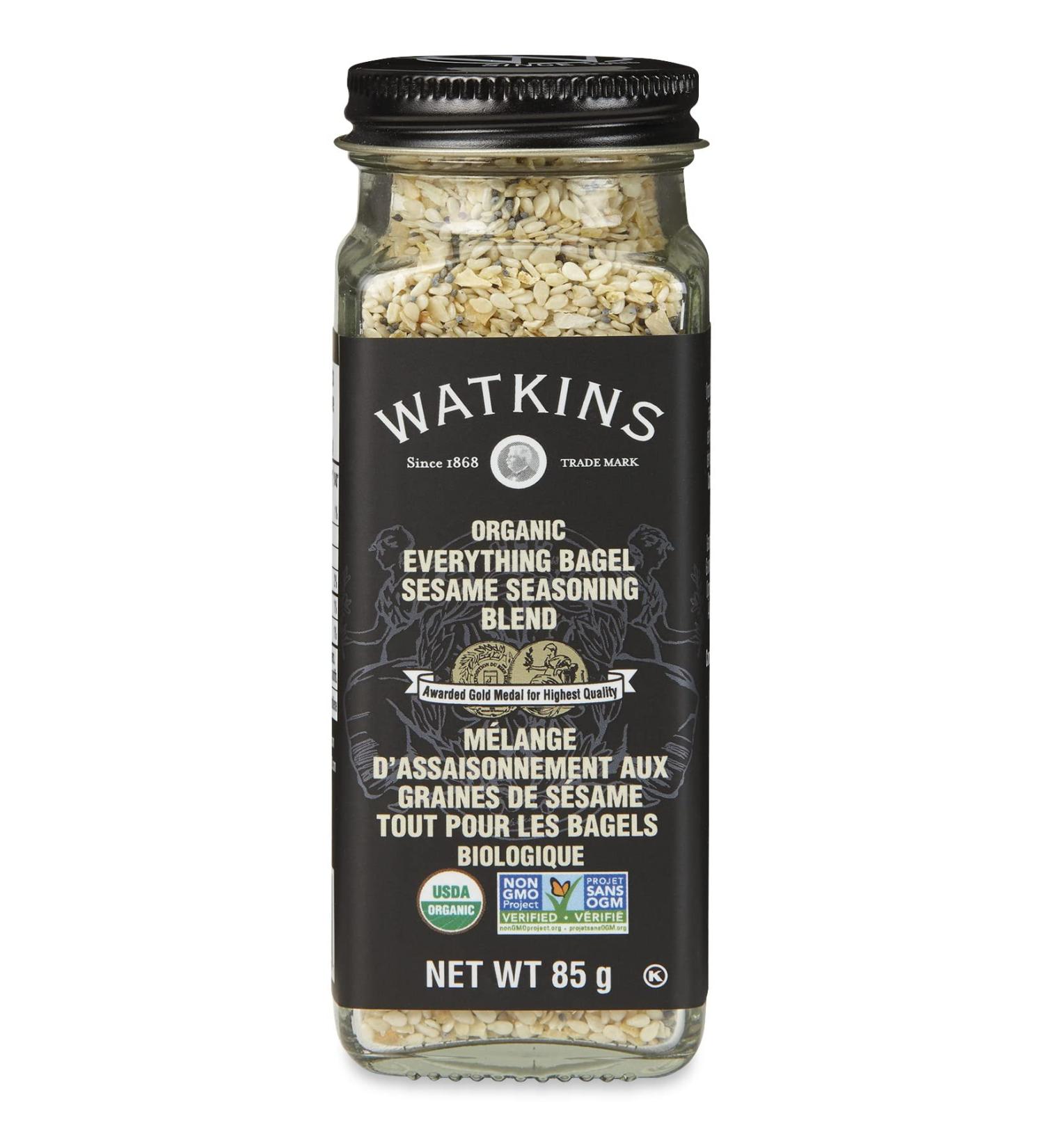 Watkins Gourmet Organic Spice Jar Everything Bagel Sesame Seasoning Blend Non-GMO Kosher 85 g - Buy Online on GoSupps.com