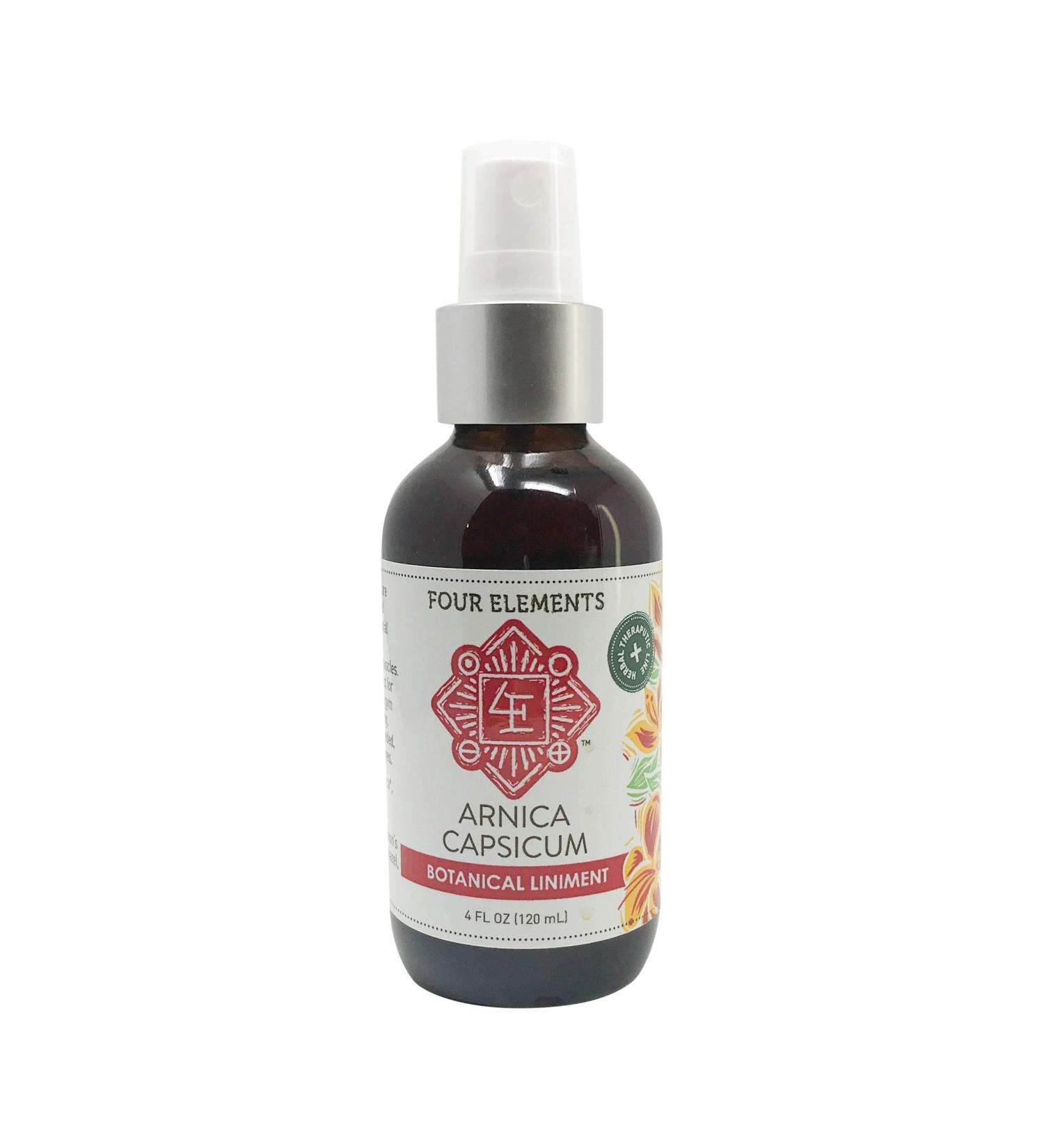 Four Elements 4E Arnica Capsicum Liniment - Organic Herbal Joint and Muscle Support - 4 Oz - Buy Online on GoSupps.com