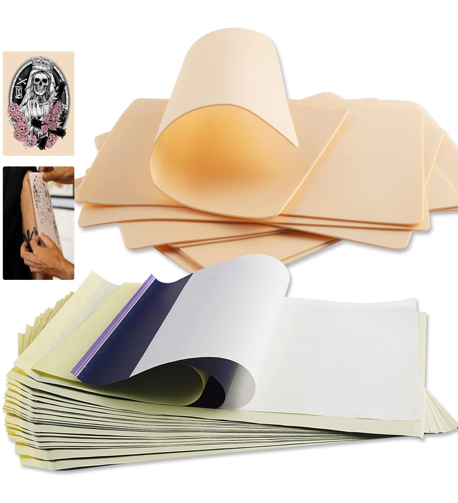 Tattoo Practice Skins & Transfer Paper Kit | 30PCS Fake Skins & Tracing Paper Set - Tattoo Supplies - Buy Online on GoSupps.com