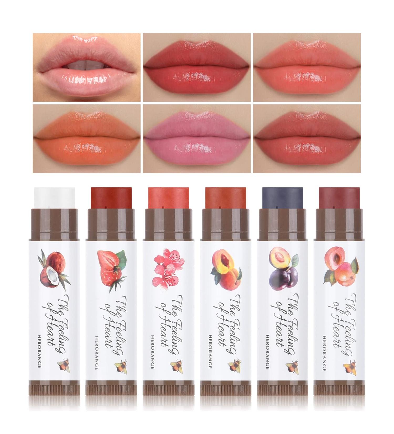 FREEORR Tinted Lip Balm and Chapstick 2-in-1 Moisturizing Lipstick - Pack of 6 - Buy Online on GoSupps.com