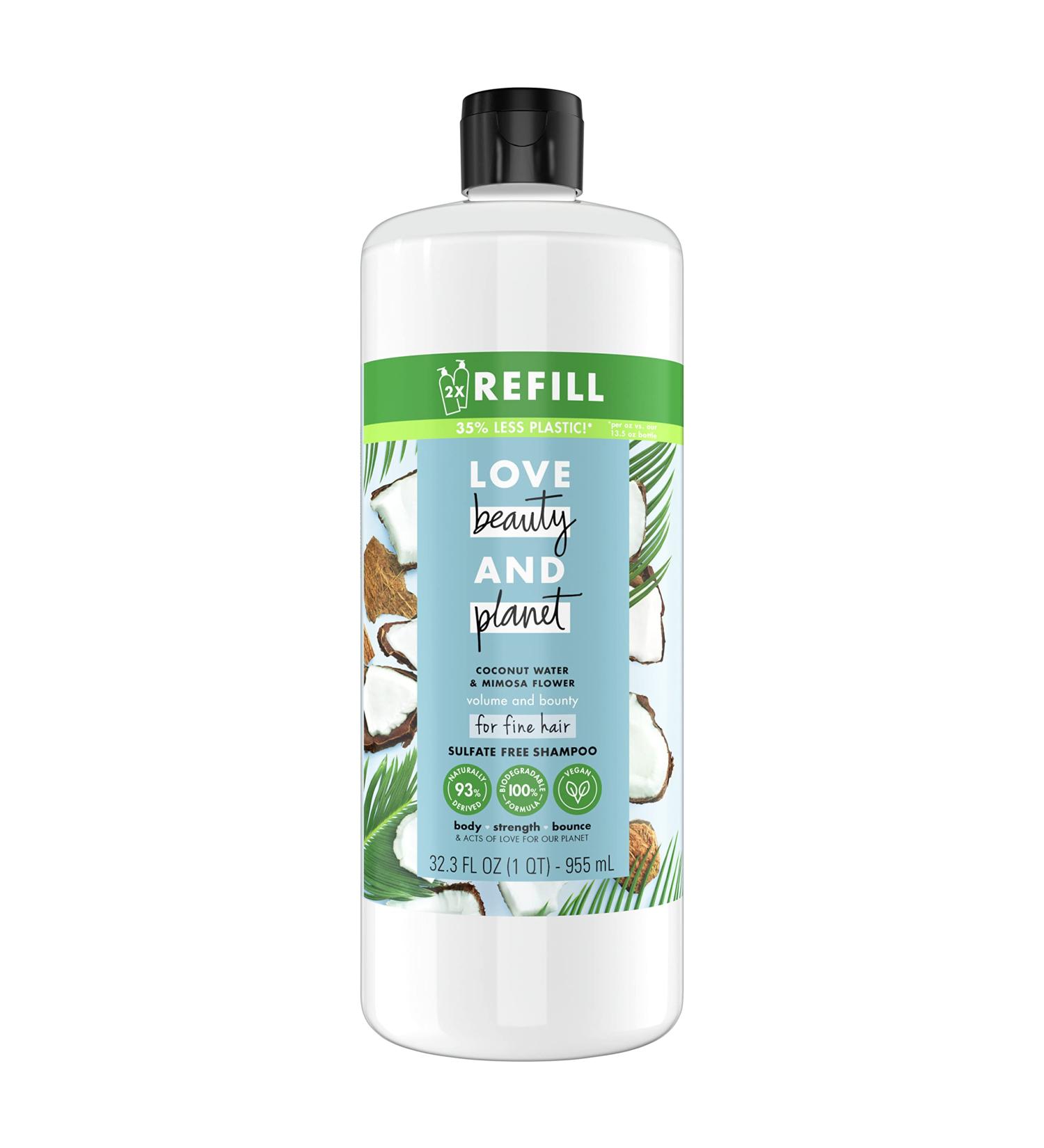 Love Beauty And Planet Coconut Water & Mimosa Flower Volumizing Shampoo 32 oz - Sulfate-Free, Refillable Bottle - Buy Online on GoSupps.com