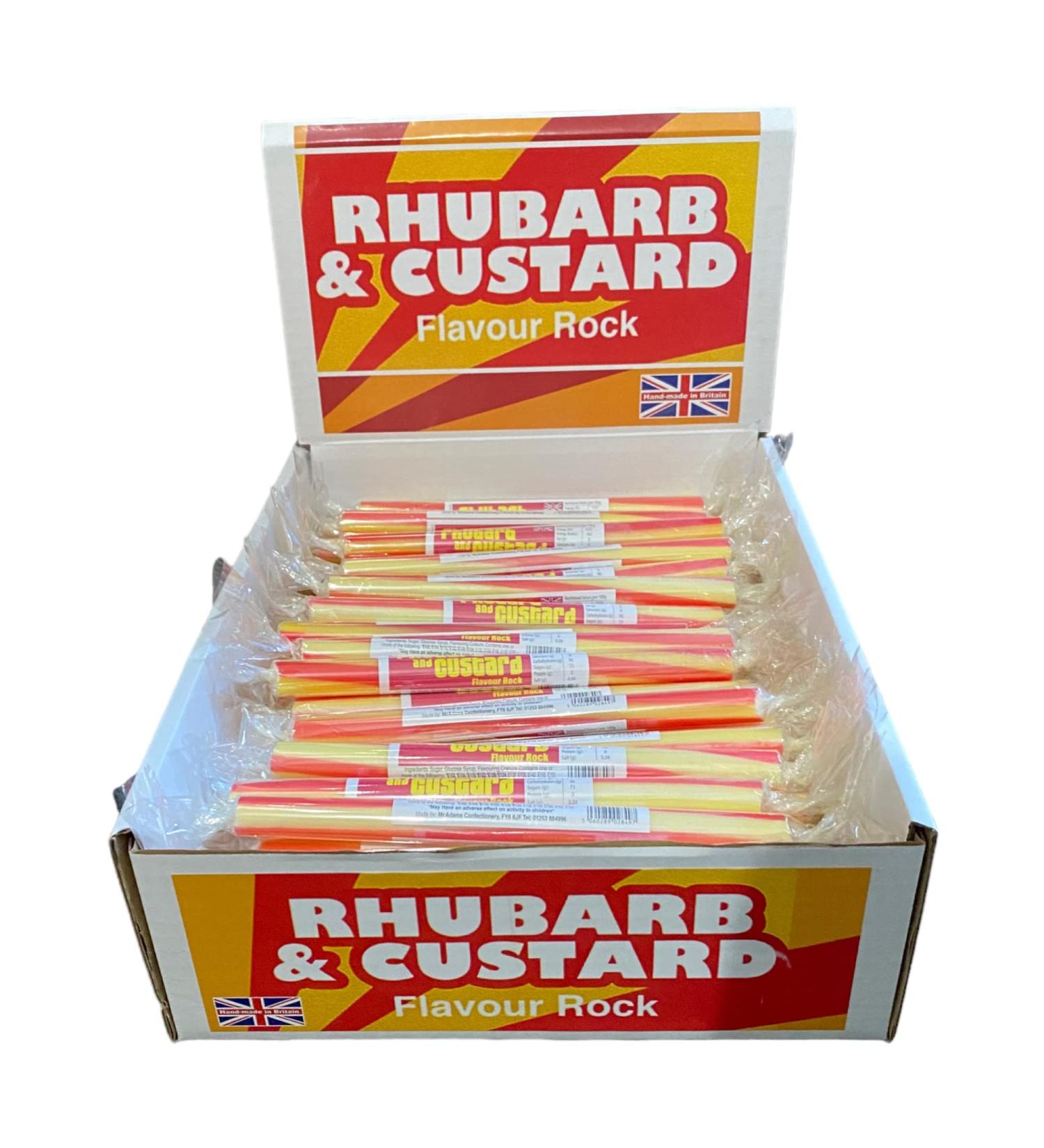20 X Rhubarb & Custard Rock Sticks Handmade Traditional Rainbow Classic Sweets Retro Seaside Gift Wholesale Confectionery - Buy Online on GoSupps.com