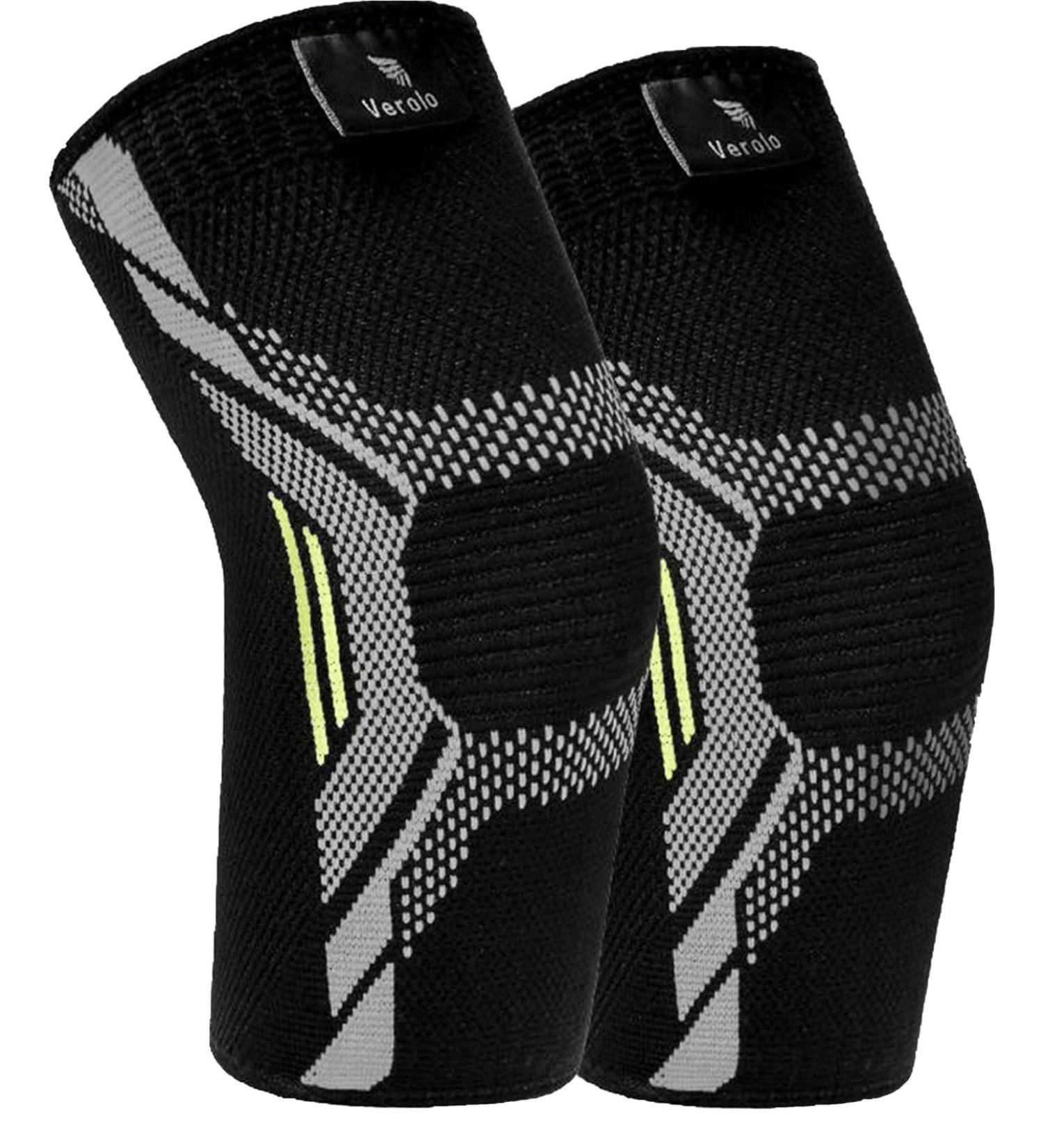 VEROLO Elbow Brace - Pack of 2 Compression Arm Sleeves for Men & Women | Tennis Elbow Support & Pain Relief | Large Black Weightlifting Elbow Sleeve - Buy Online on GoSupps.com