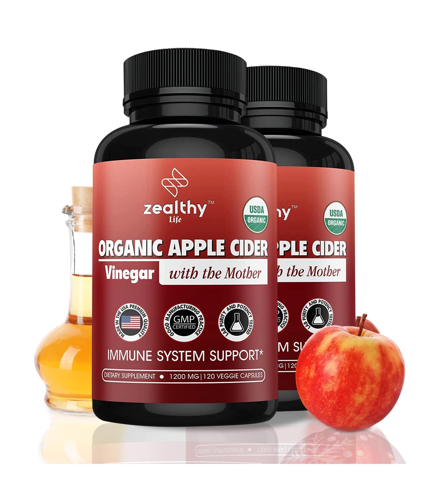 Buy Zealthy Life Organic Keto Apple Cider Vinegar Capsules - 1200 mg 120 Vegetarian Capsules Supports Weight Loss & Digestion - International Shipping Available - Buy Online on GoSupps.com