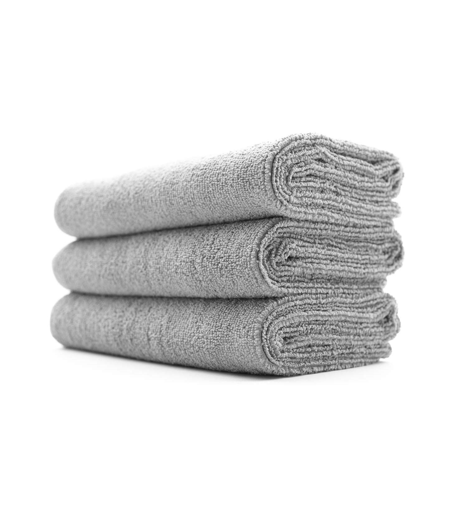 The Rag Company Sport & Workout Towel 3-Pack - Gym Exercise Fitness Spa - Ultra Soft 320gsm Microfiber - Fast Drying & Super Absorbent - 16in x 27in - Ice Grey - Buy Online on GoSupps.com