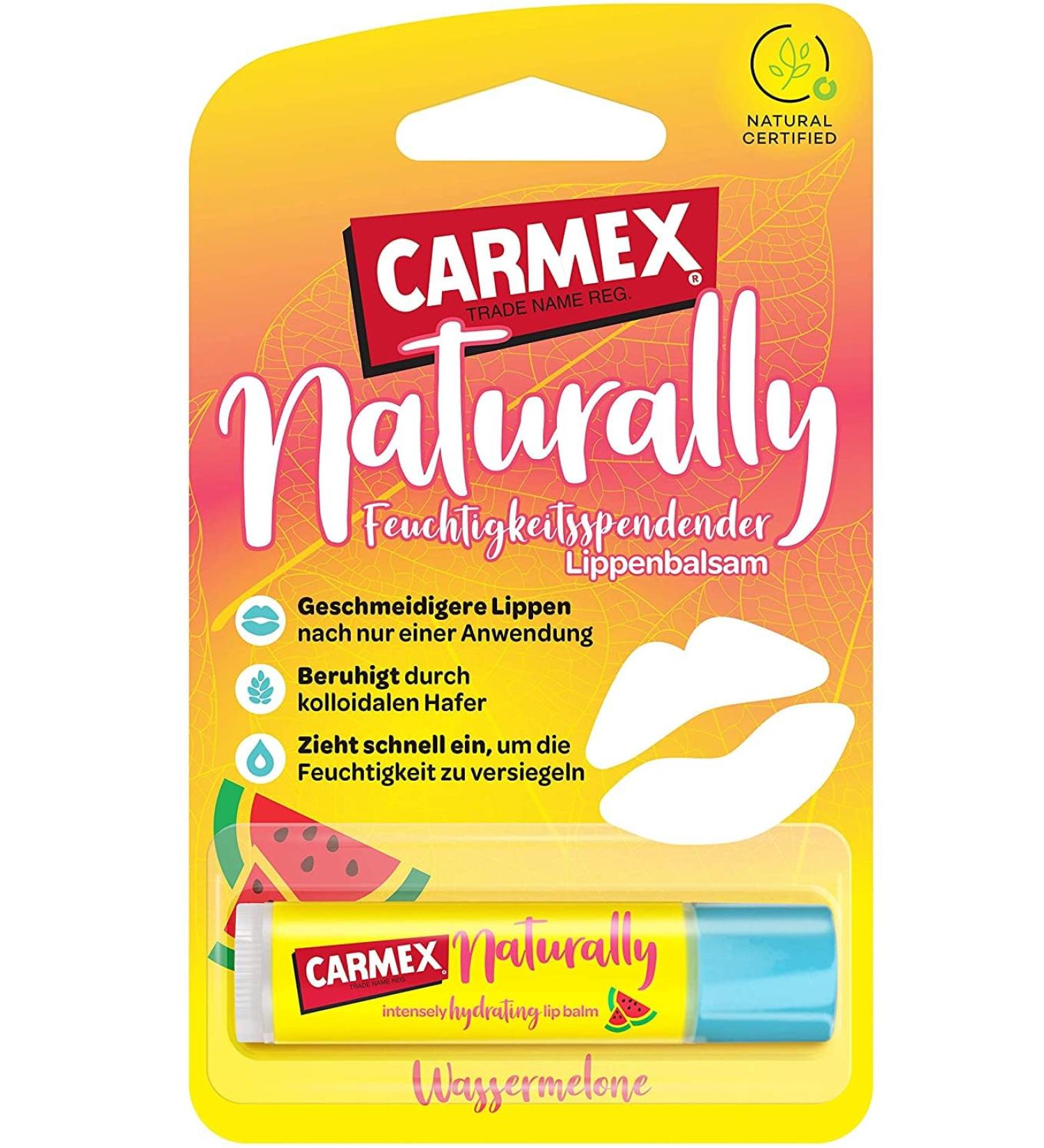 Carmex Naturally Stick Watermelon - Natural Lip Care for Smooth Lips | 4.25g (1 Pack) - Buy Online on GoSupps.com